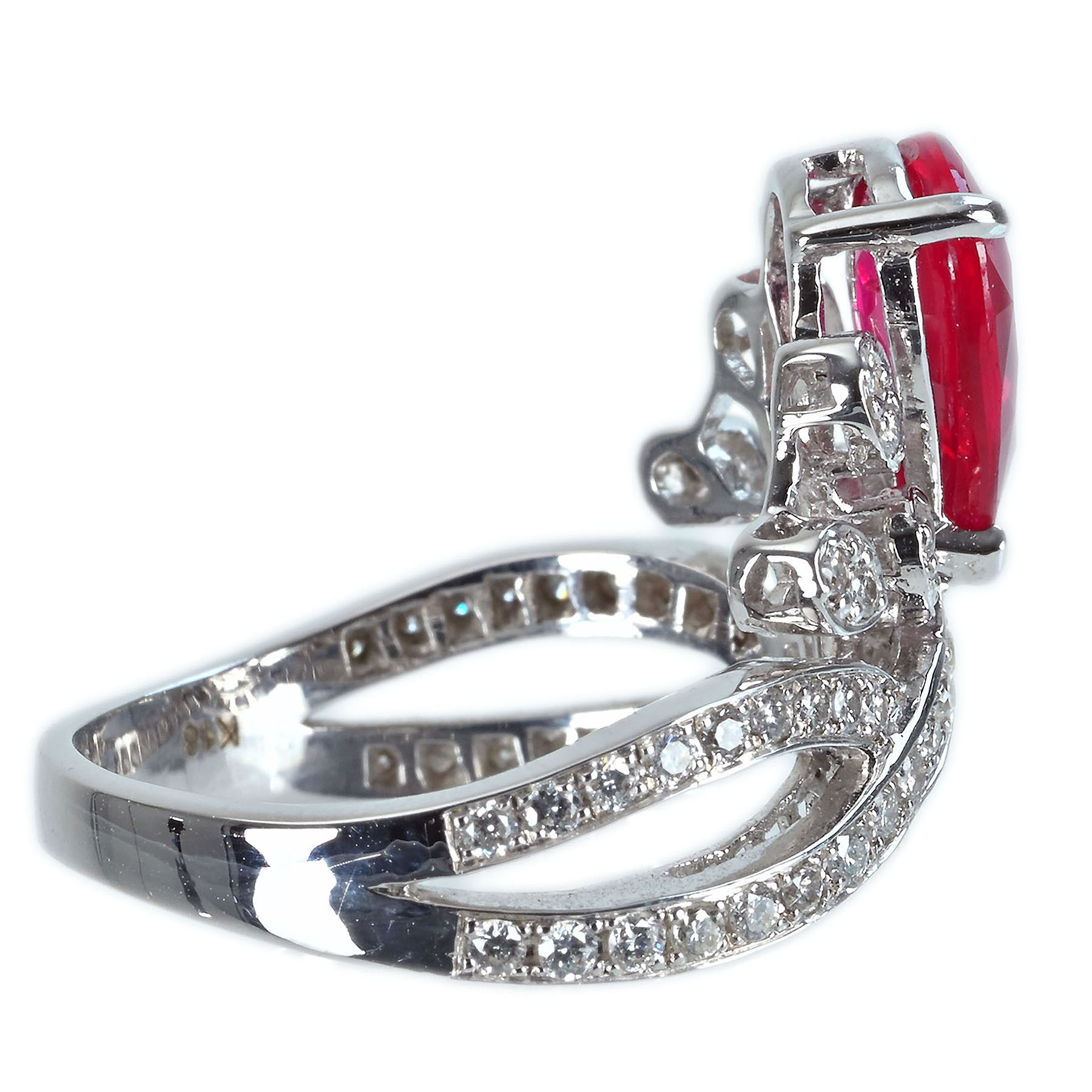 モザンビーク産ルビーリング K18WG R2.06ct D0.59ct - 画像 (4)
