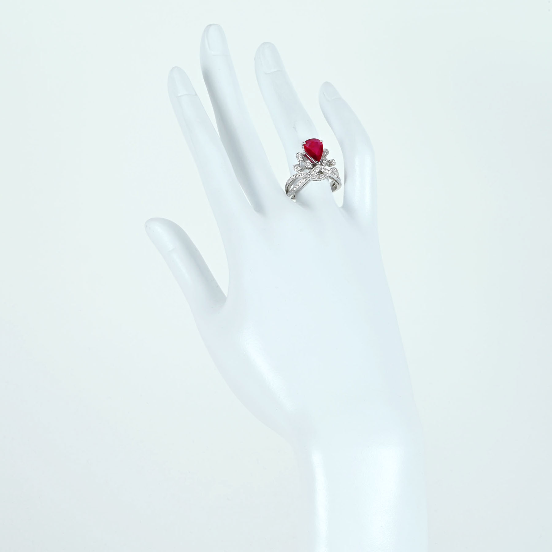 モザンビーク産ルビーリング K18WG R2.06ct D0.59ct - 画像 (6)