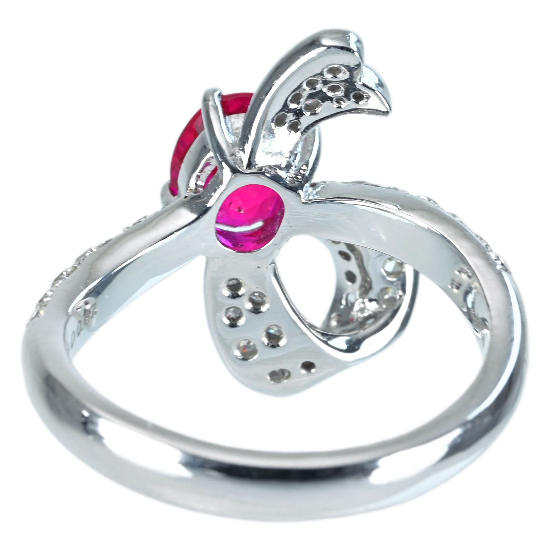 ミャンマー産ルビーリング K18WG R1.31ct D0.67ct - 画像 (5)