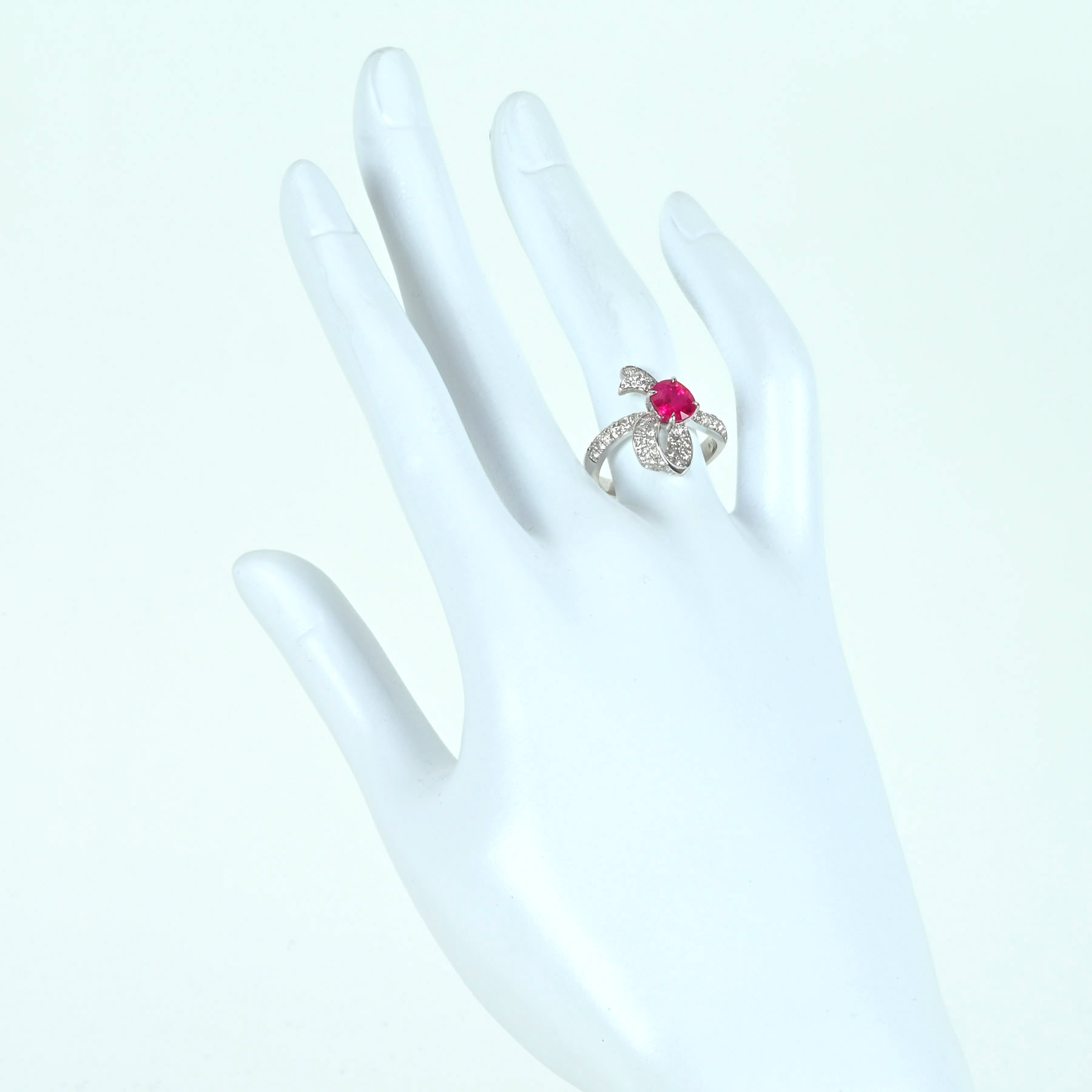 ミャンマー産ルビーリング K18WG R1.31ct D0.67ct - 画像 (6)