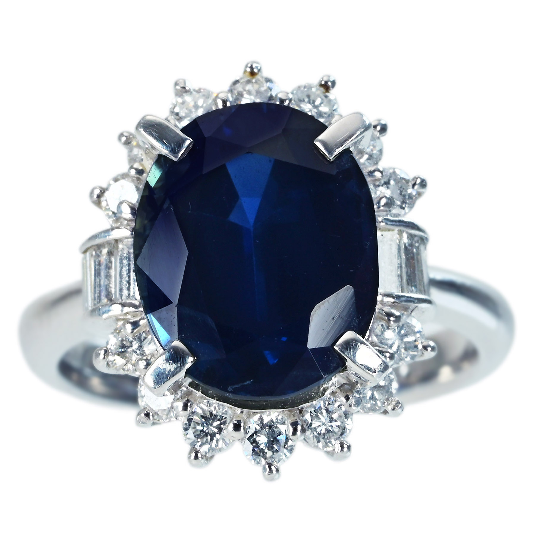 サファイアリング PT900 S7.25ct D0.87ct - 画像 (2)