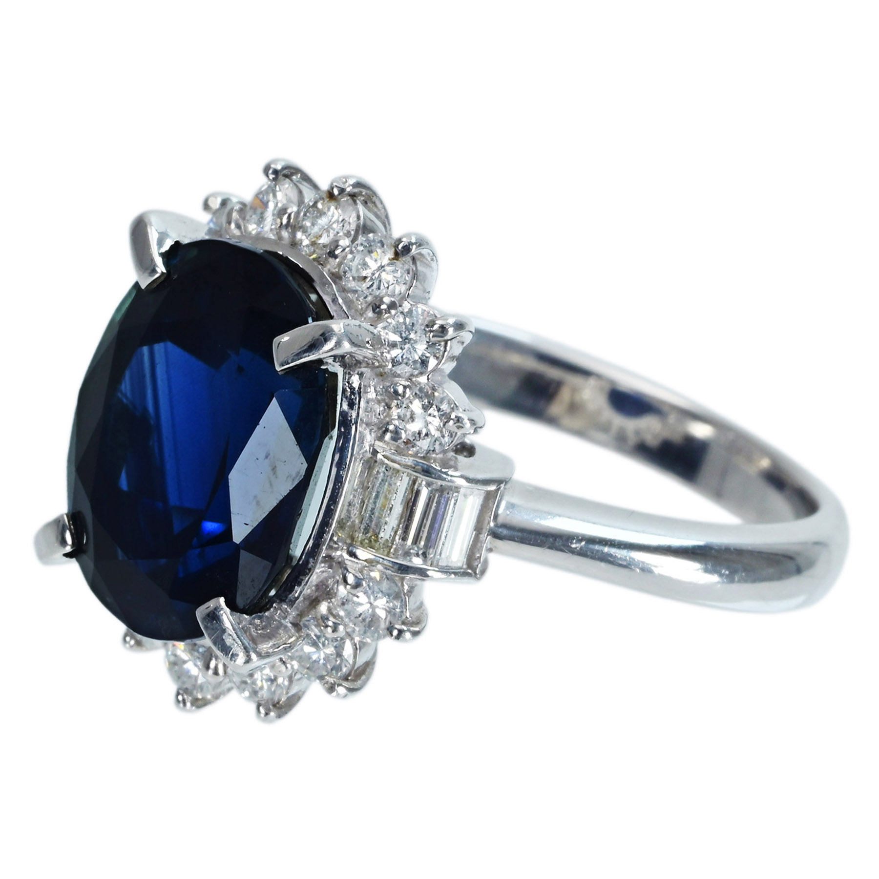 サファイアリング PT900 S7.25ct D0.87ct - 画像 (3)