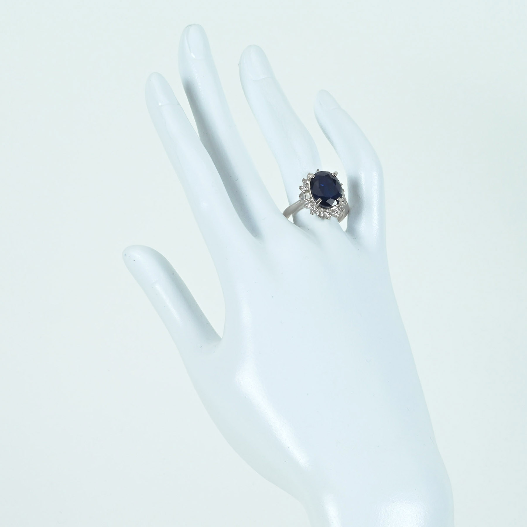 サファイアリング PT900 S7.25ct D0.87ct - 画像 (6)