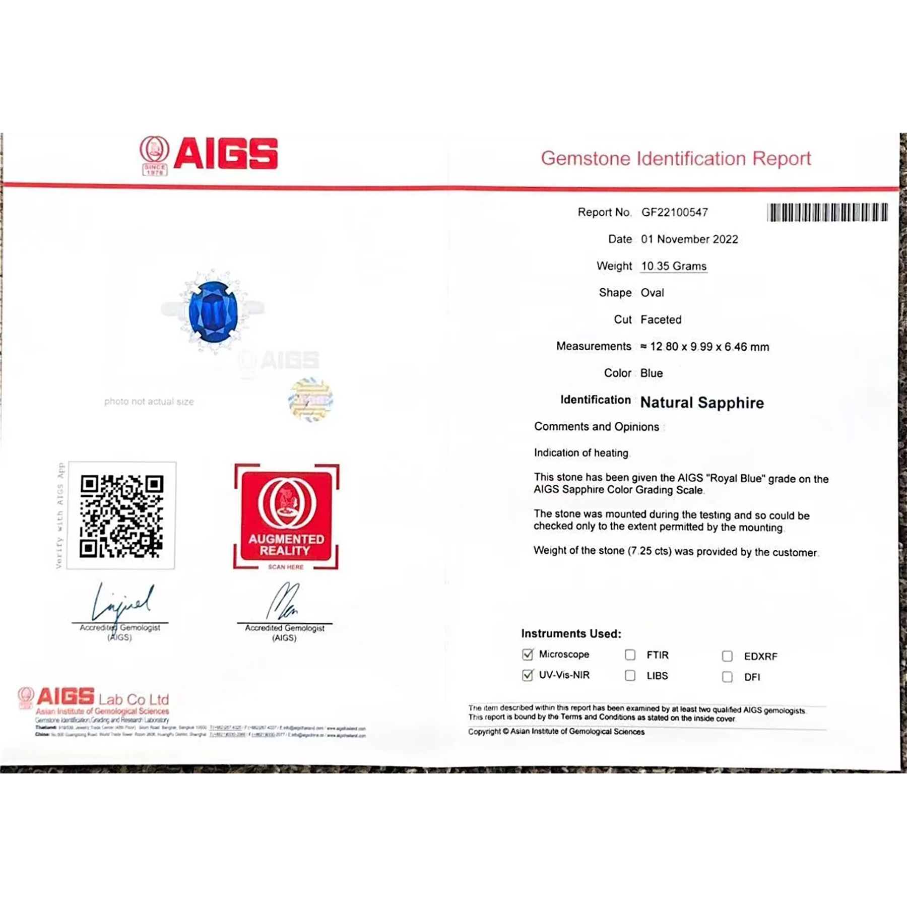 サファイアリング PT900 S7.25ct D0.87ct - 画像 (7)