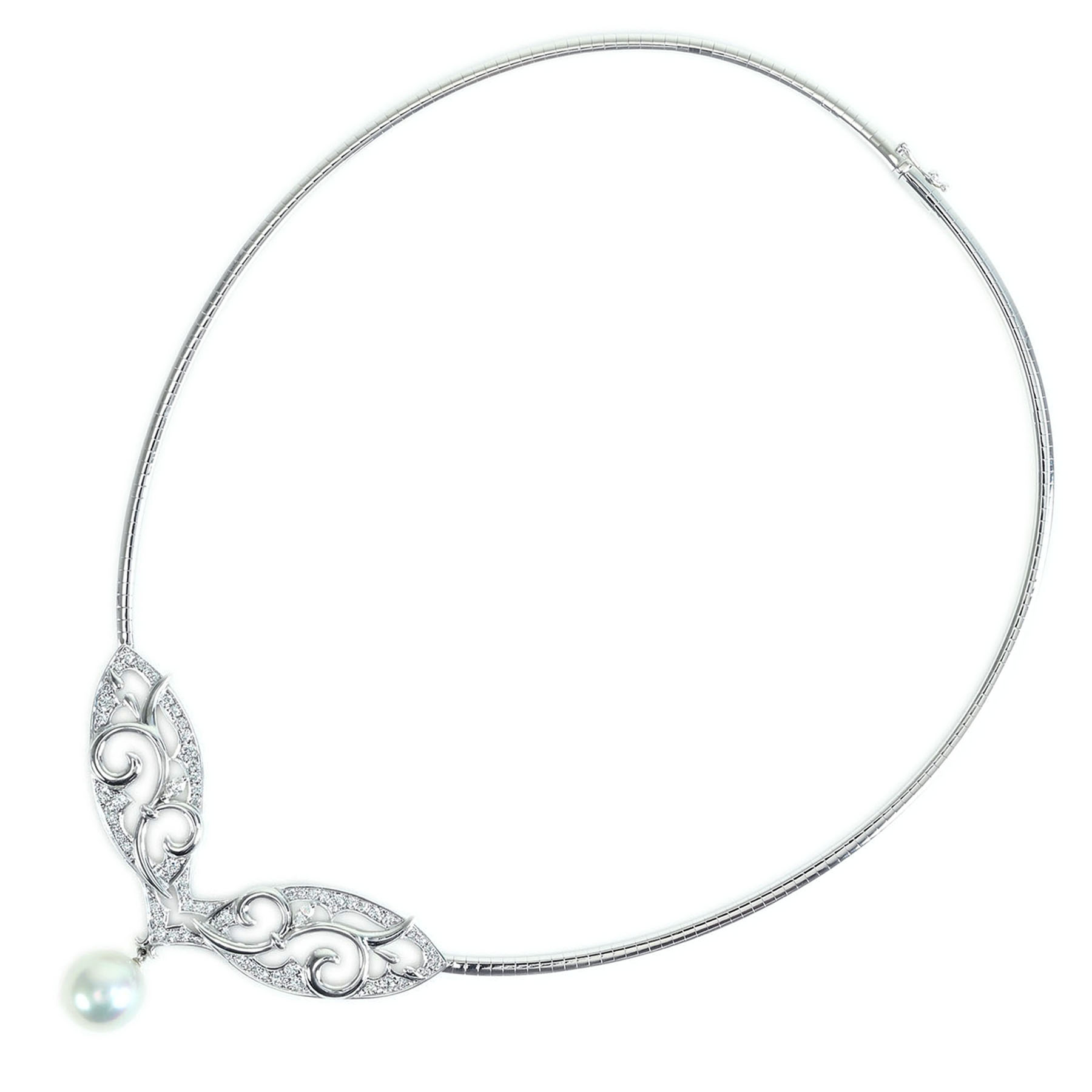 南洋白蝶パールネックレス K18WG P12.5mm D1.26ct - 画像 (7)