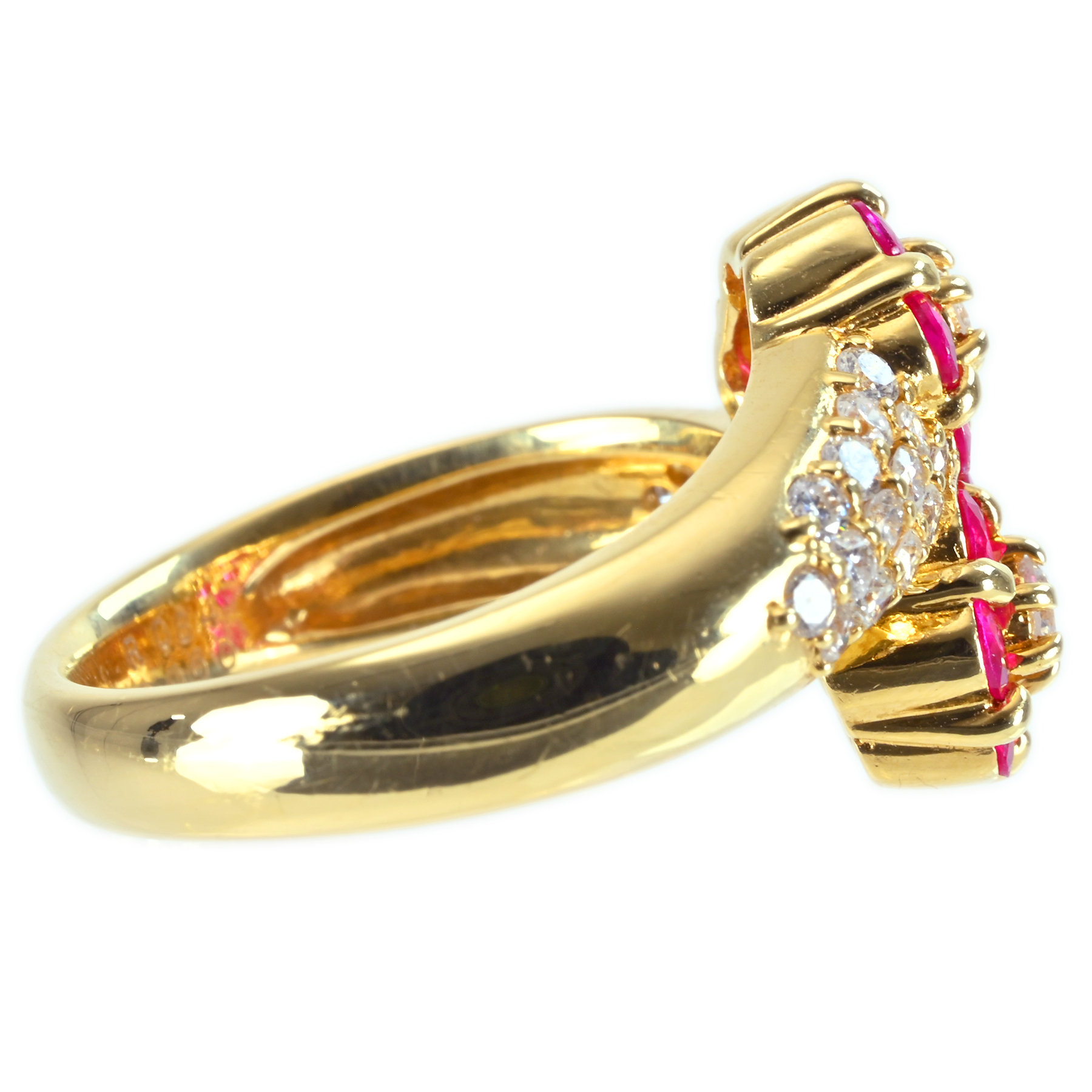 ルビーリング K18YG R0.84ct D0.60ct - 画像 (4)