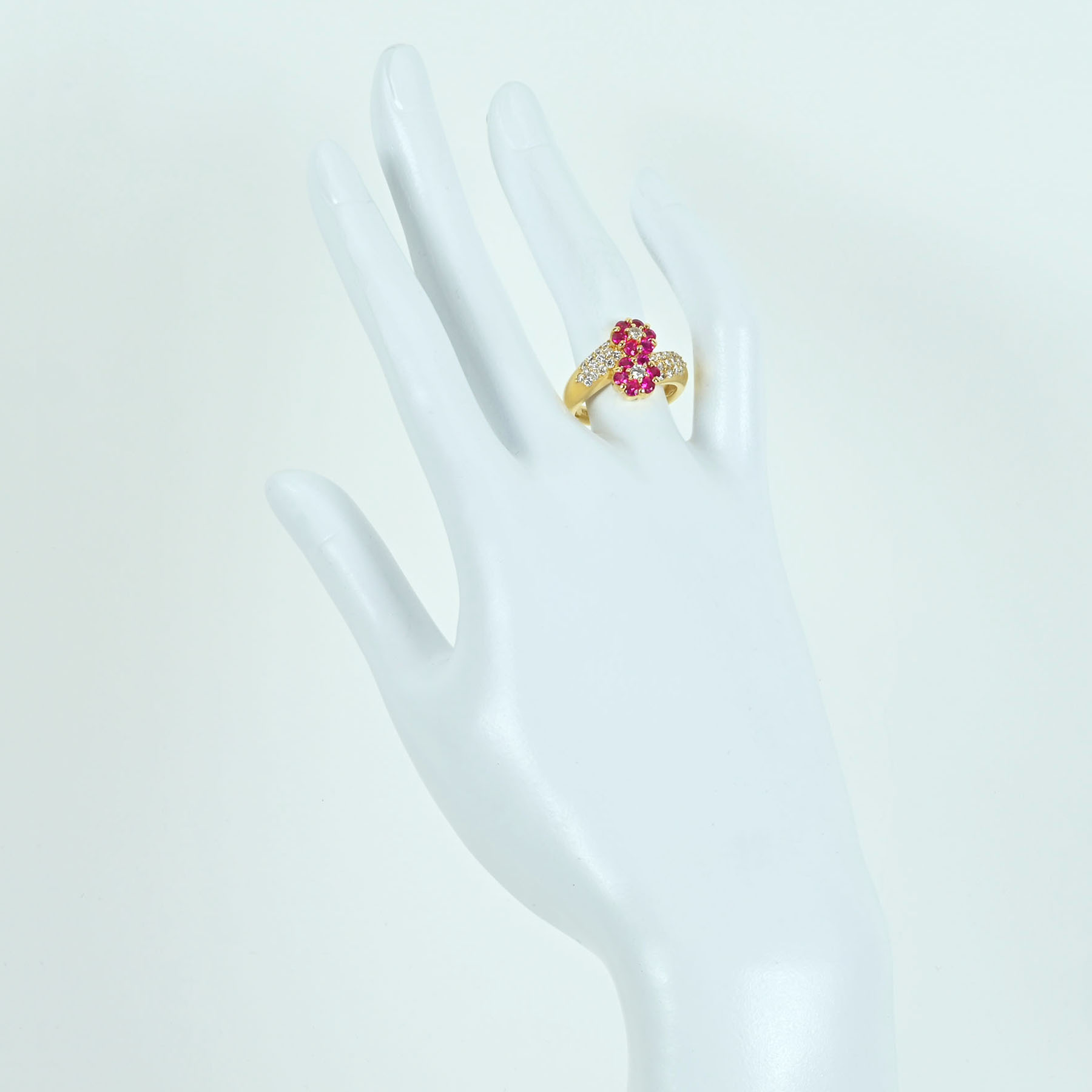 ルビーリング K18YG R0.84ct D0.60ct - 画像 (6)