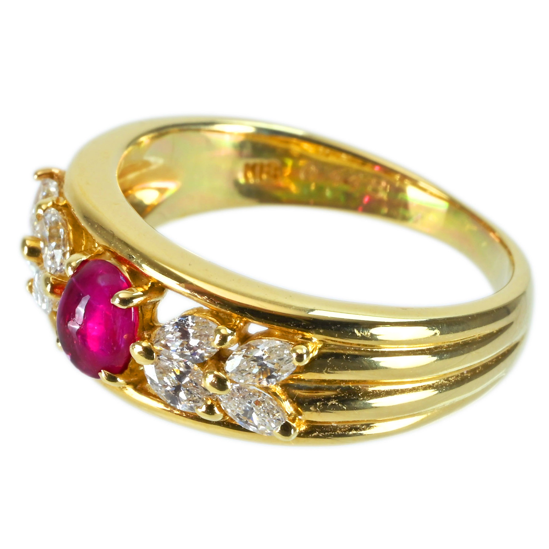 ルビーリング K18YG R0.448ct D0.46ct - 画像 (3)