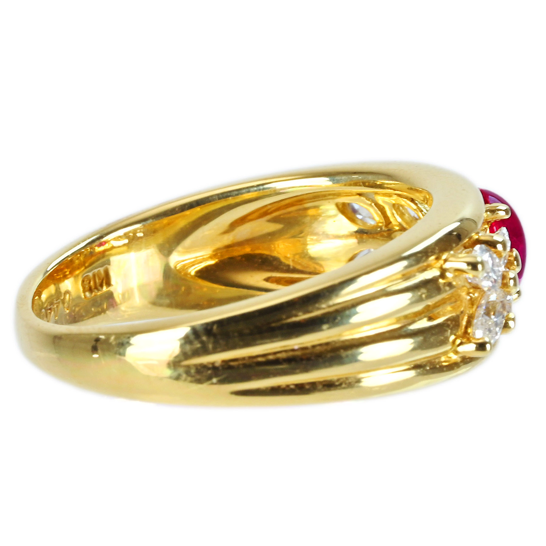 ルビーリング K18YG R0.448ct D0.46ct - 画像 (4)