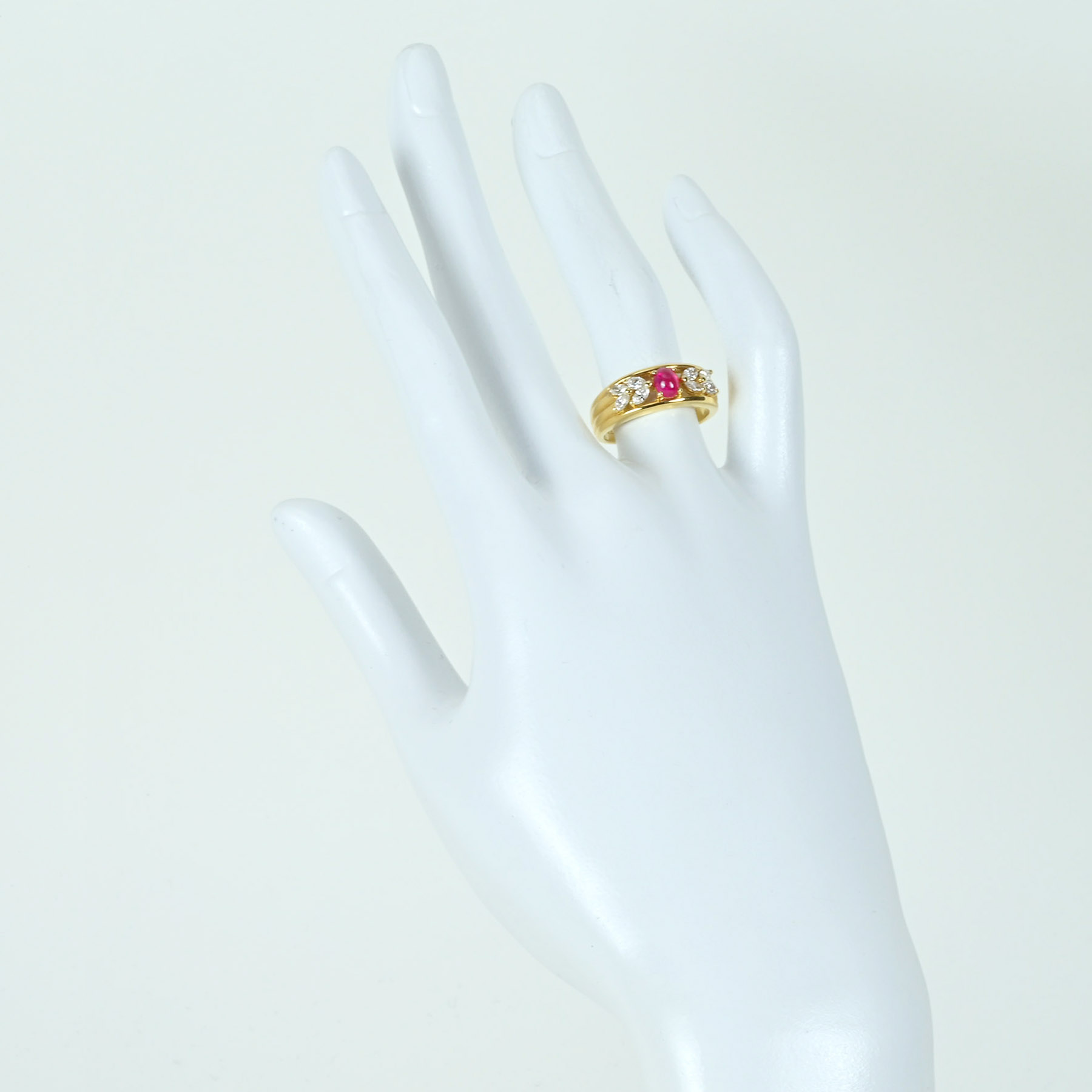 ルビーリング K18YG R0.448ct D0.46ct - 画像 (6)