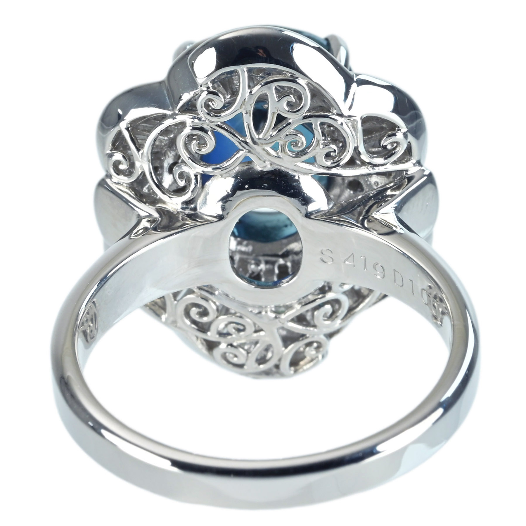 サファイアリング PT900 S4.19ct D1.00ct - 画像 (5)
