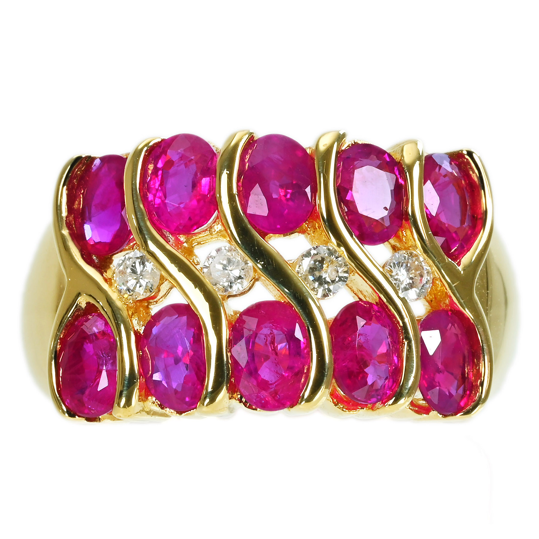 ルビーリング K18YG R2.32ct D0.13ct - 画像 (2)