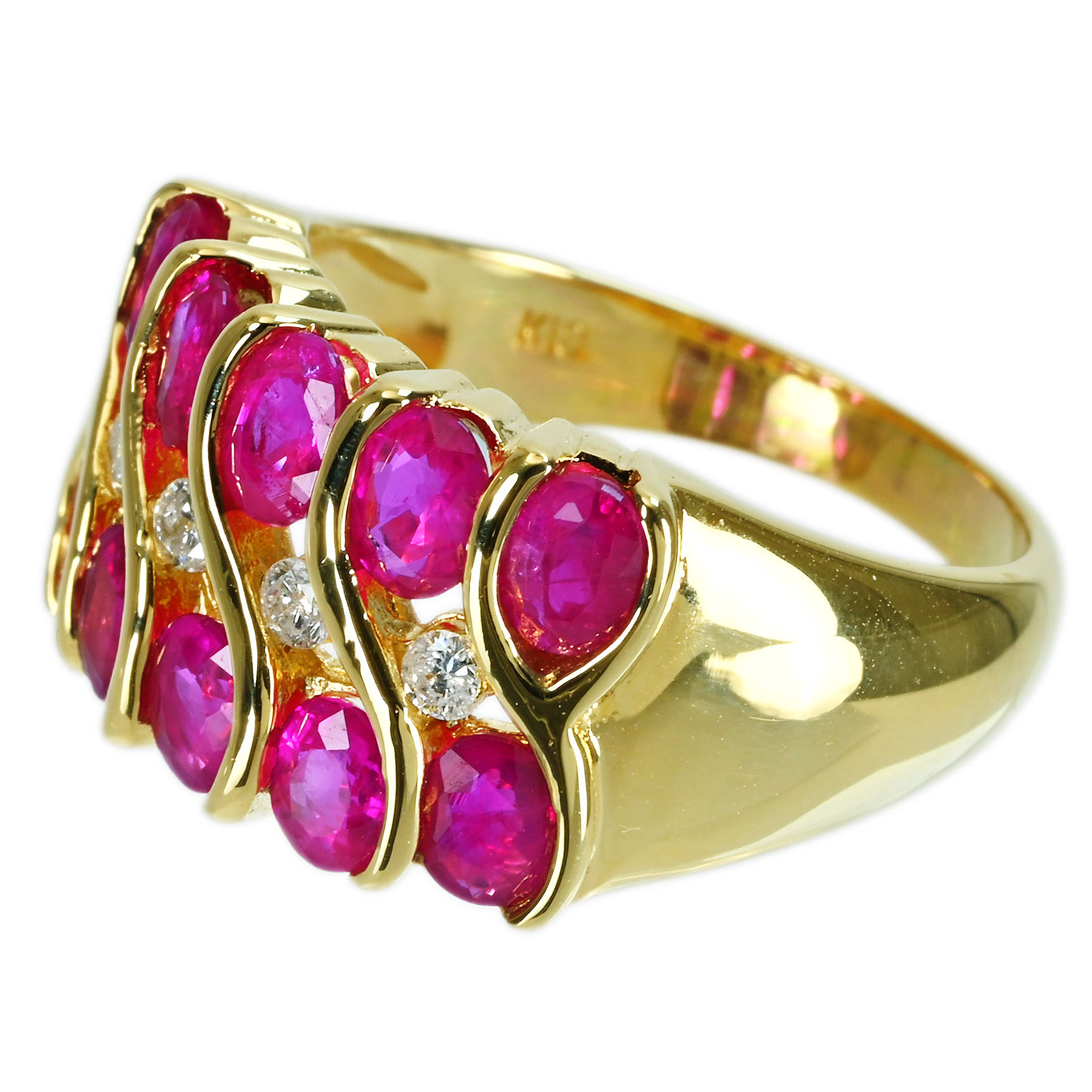 ルビーリング K18YG R2.32ct D0.13ct - 画像 (3)