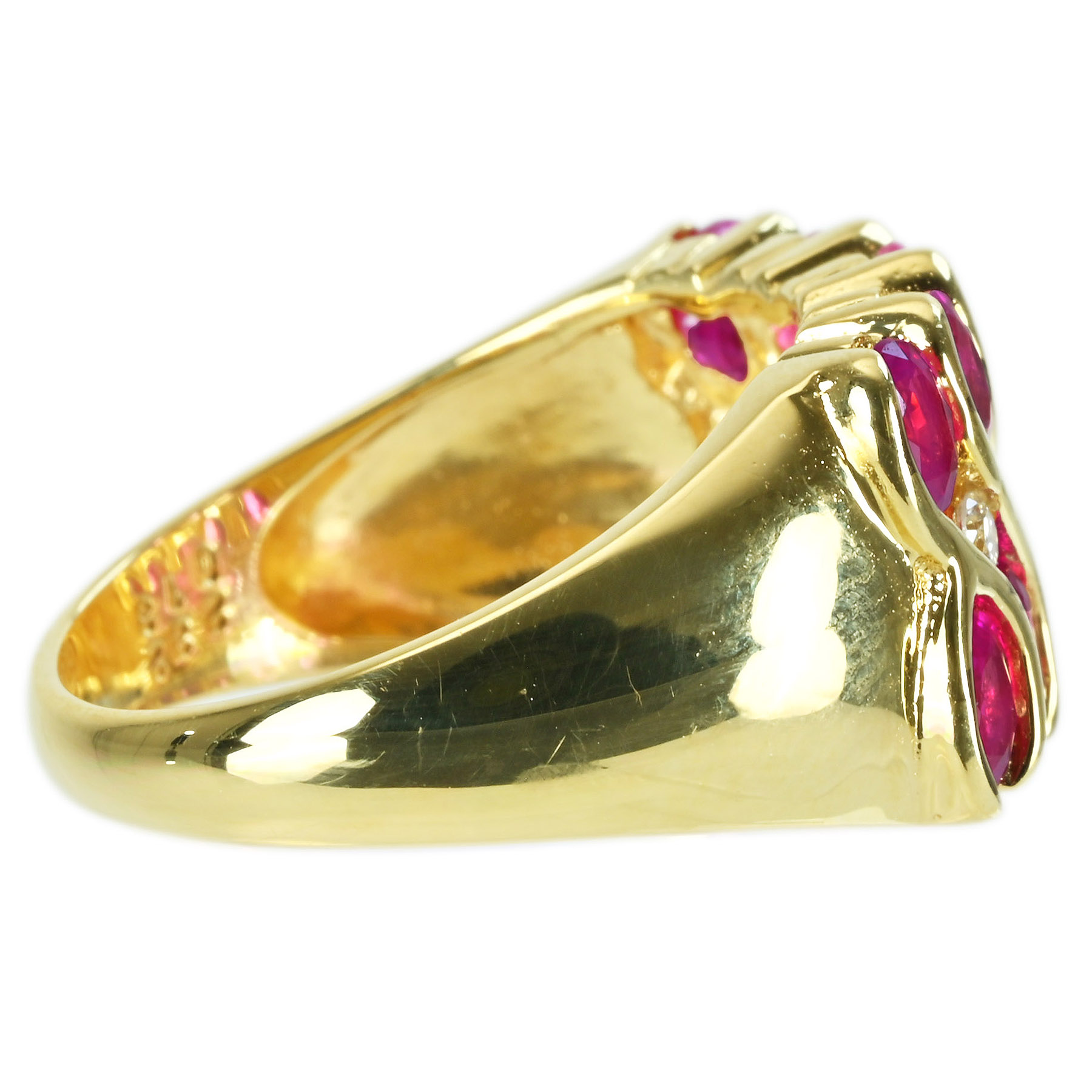 ルビーリング K18YG R2.32ct D0.13ct - 画像 (4)