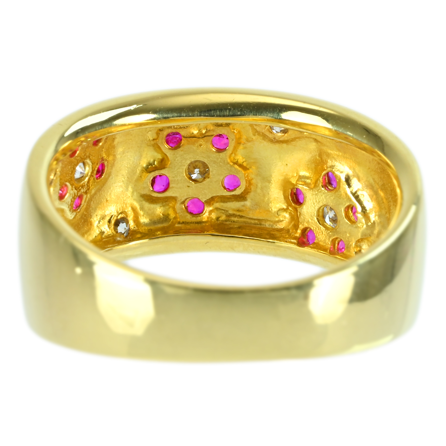 ルビーリング K18YG R0.43ct D0.15ct - 画像 (5)