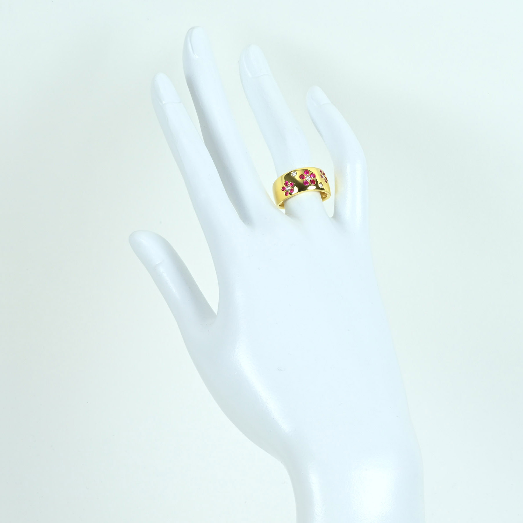 ルビーリング K18YG R0.43ct D0.15ct - 画像 (6)