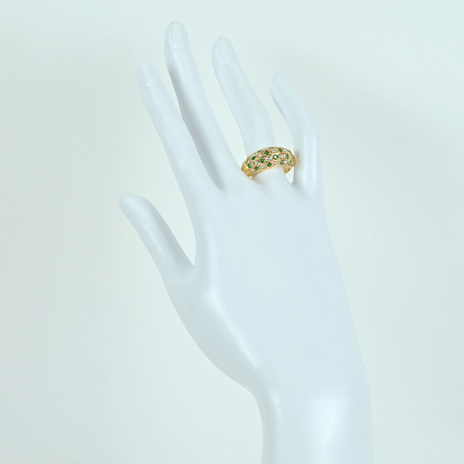 エメラルド&ダイヤモンドリング K18YG E0.59ct D0.57ct - 画像 (6)