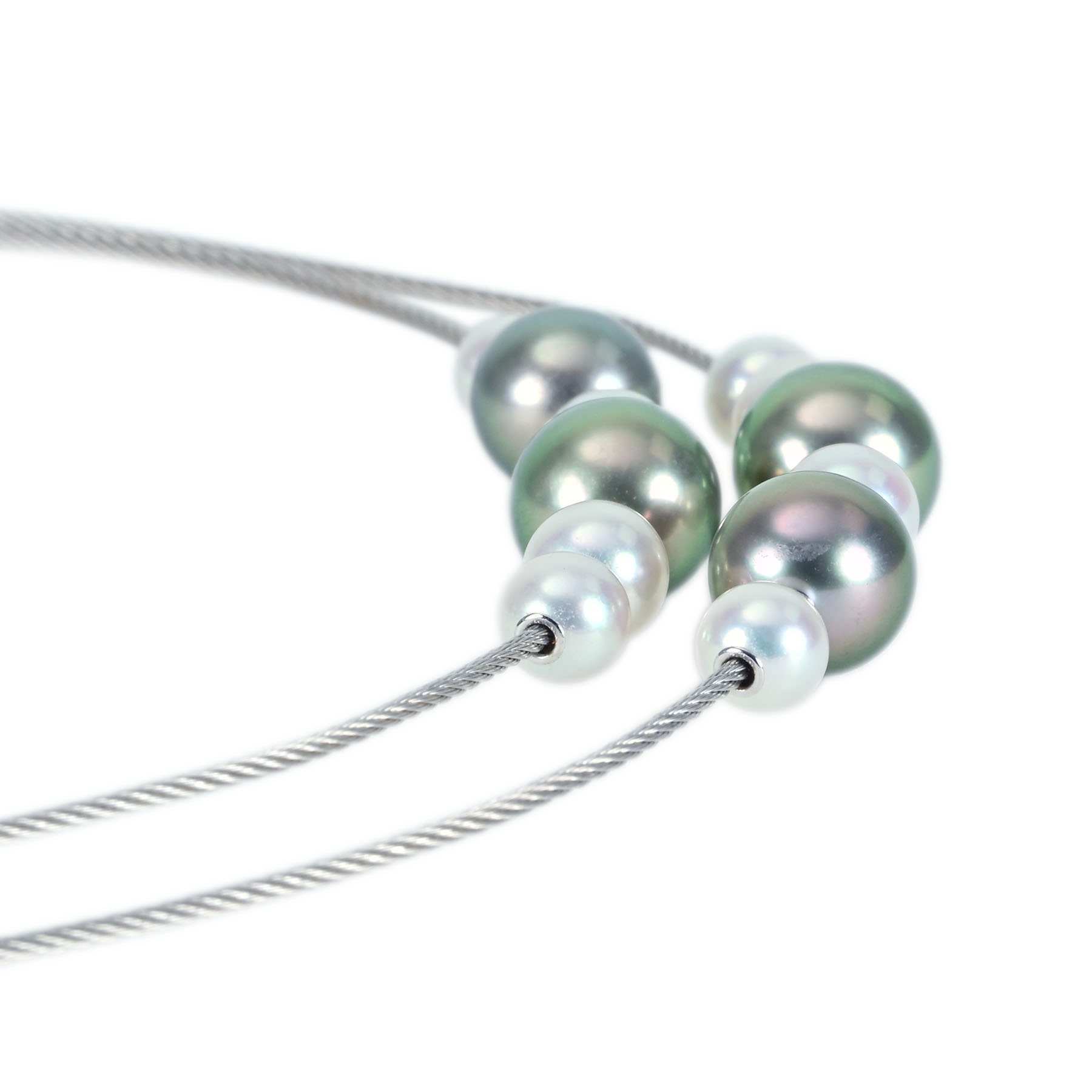 パールネックレス "MIKIMOTO" K18WG P5.5-9.2mm - 画像 (4)