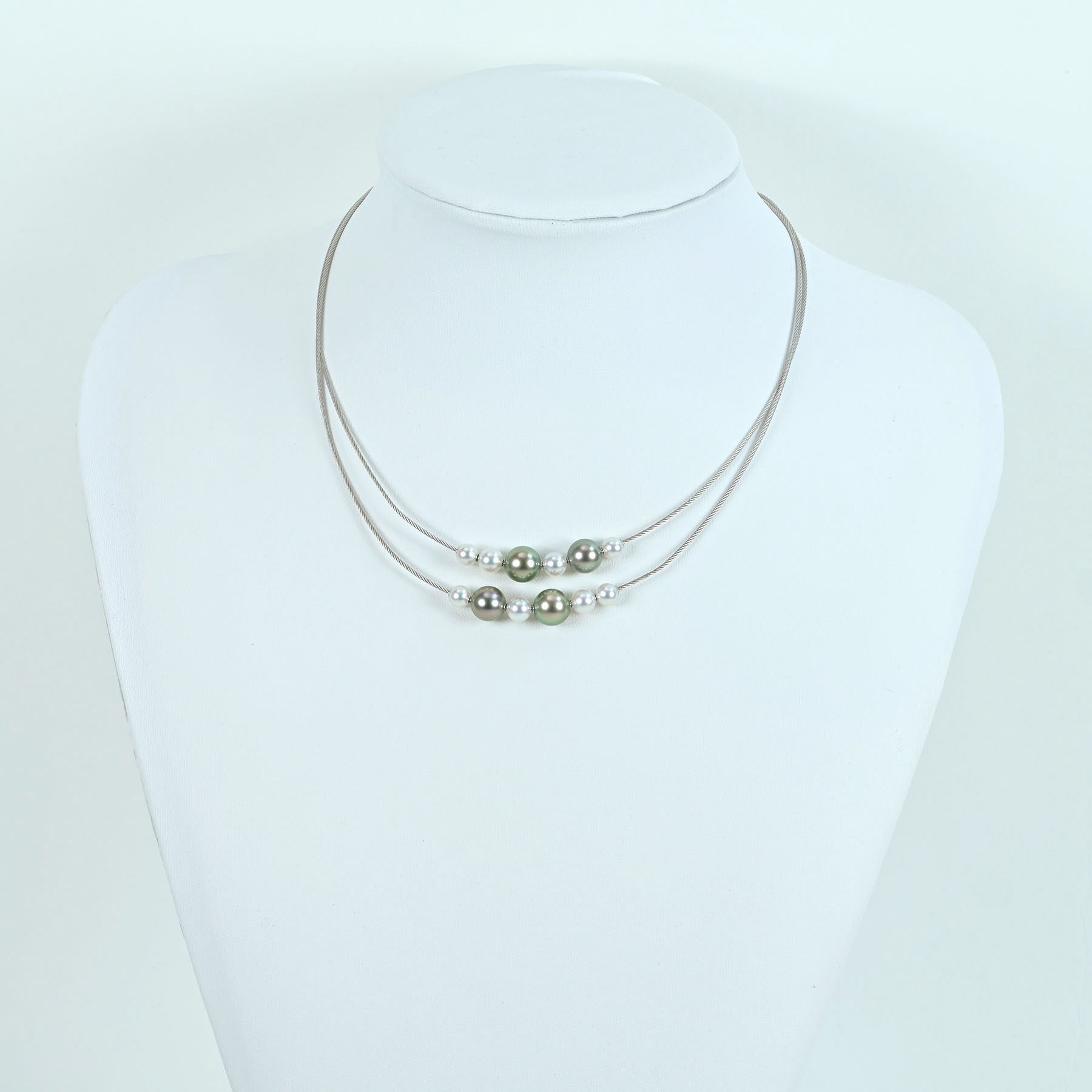 パールネックレス "MIKIMOTO" K18WG P5.5-9.2mm - 画像 (7)