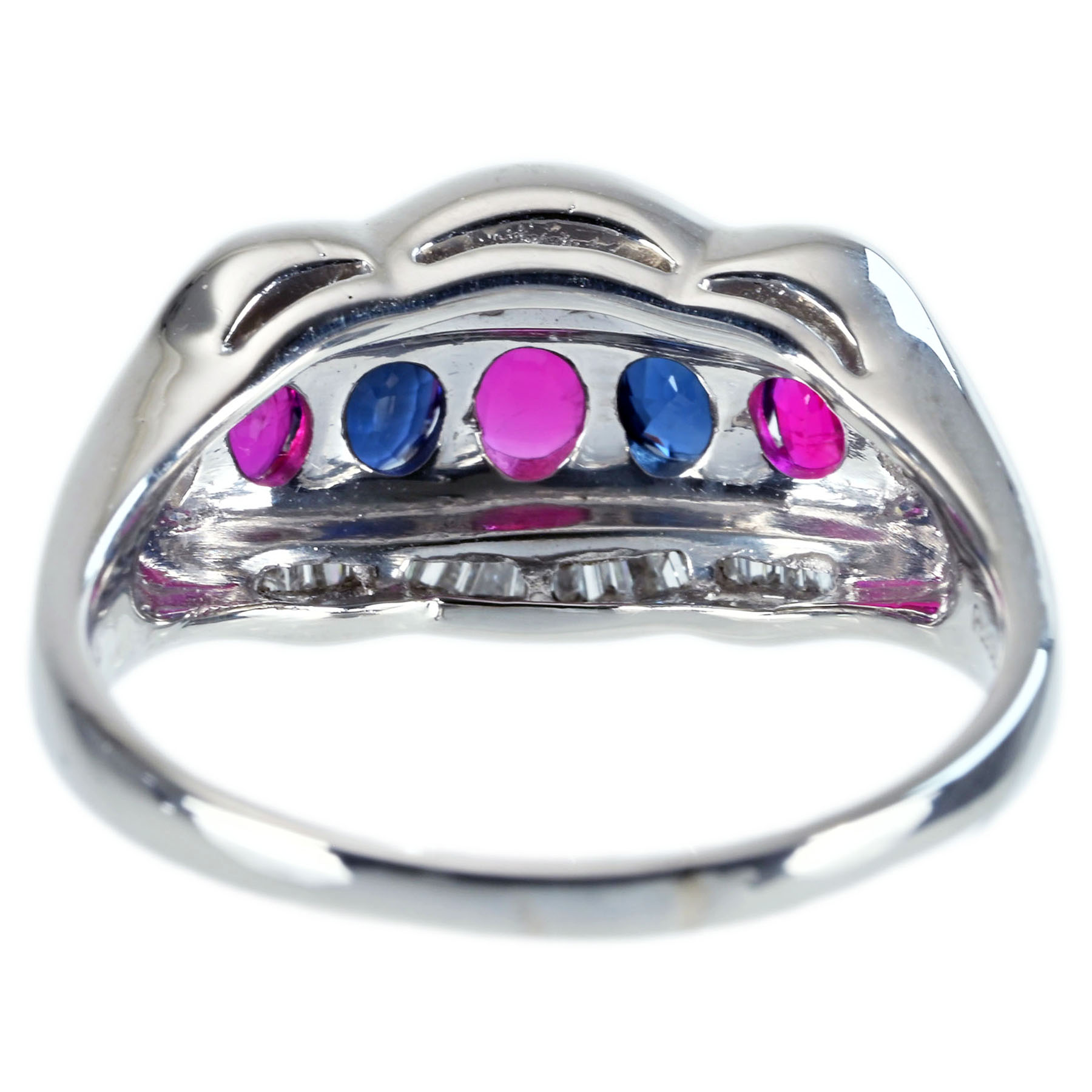 ルビー&サファイアリング PT900 R1.36ct D0.40ct - 画像 (5)