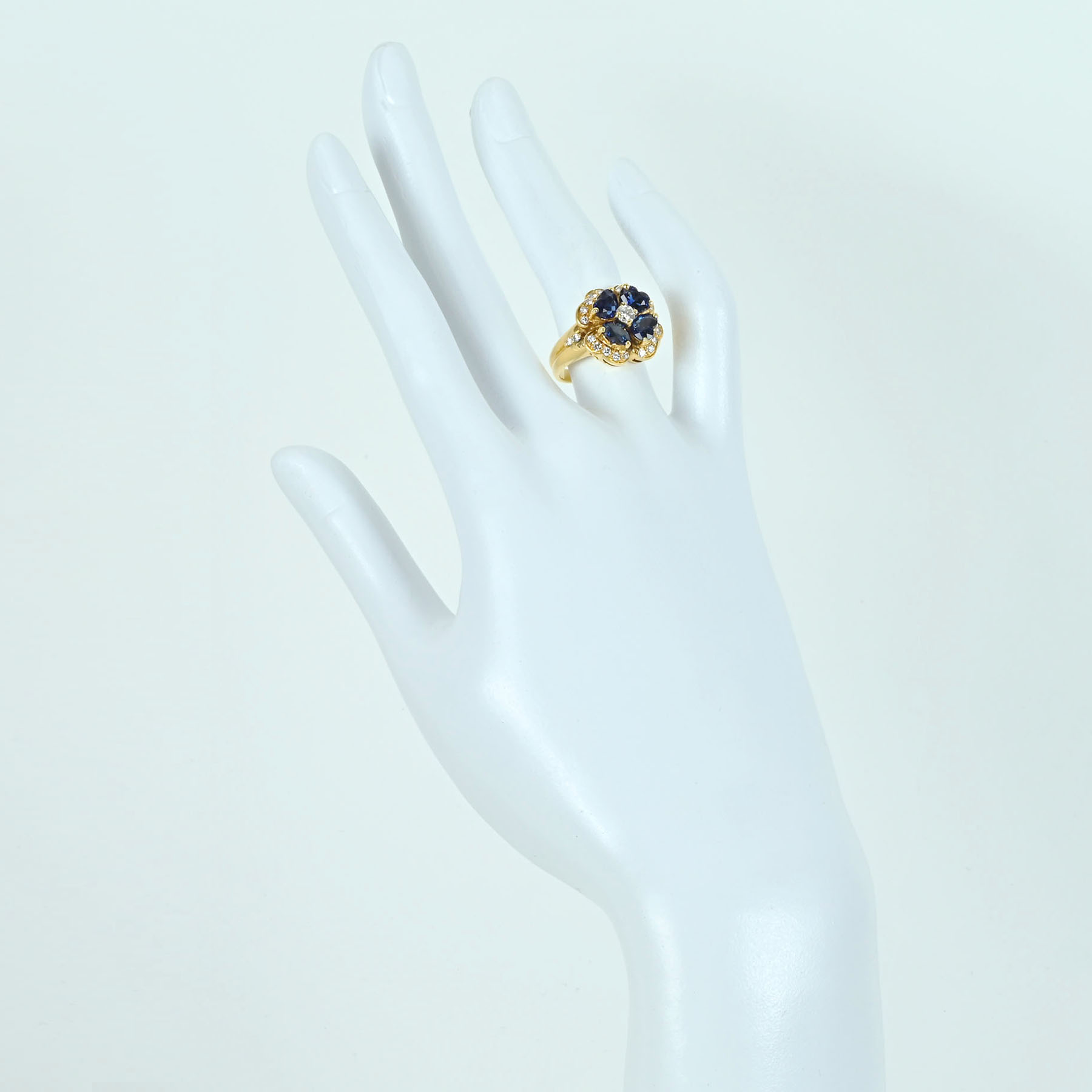 サファイアリング K18YG S2.79ct D0.50ct - 画像 (6)