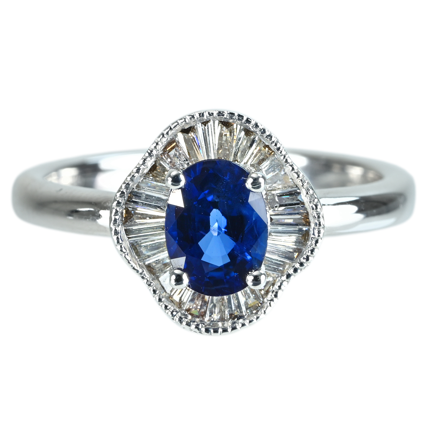 サファイアリング K18WG S1.04ct D0.25ct 4.8g #16 - 画像 (2)