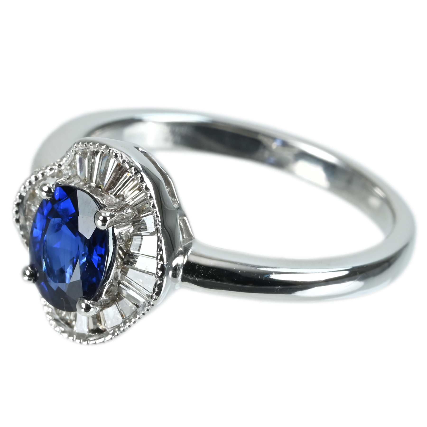 サファイアリング K18WG S1.04ct D0.25ct 4.8g #16 - 画像 (3)
