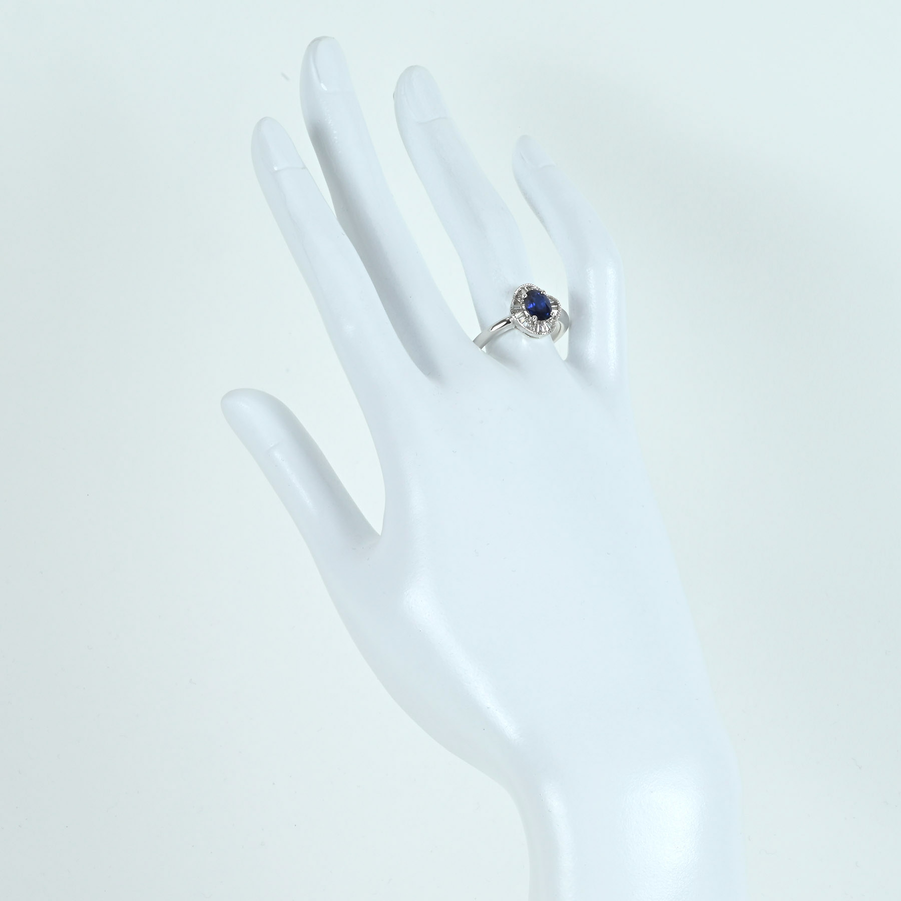 サファイアリング K18WG S1.04ct D0.25ct 4.8g #16 - 画像 (6)