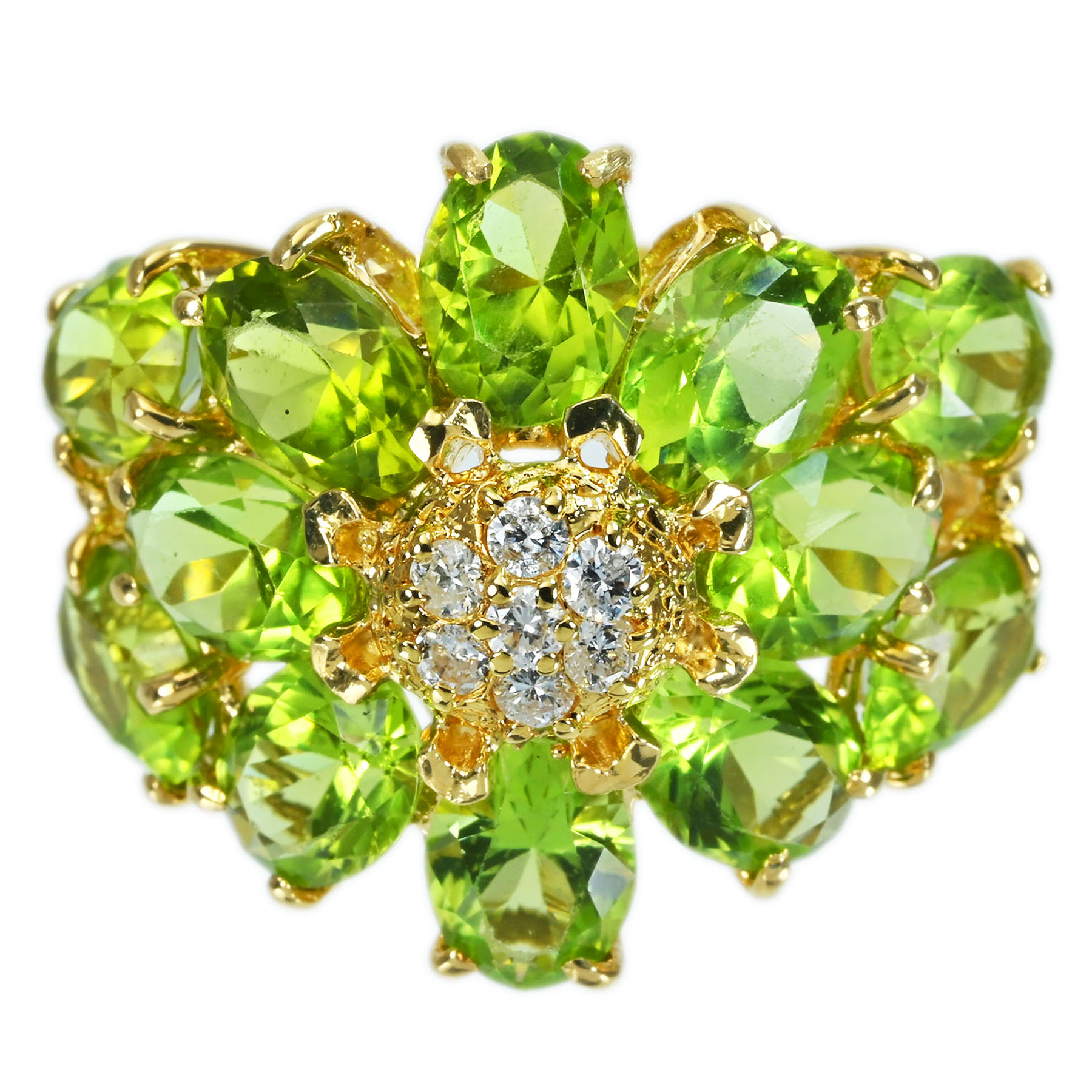 ペリドットリング K18YG D0.22ct - 画像 (2)