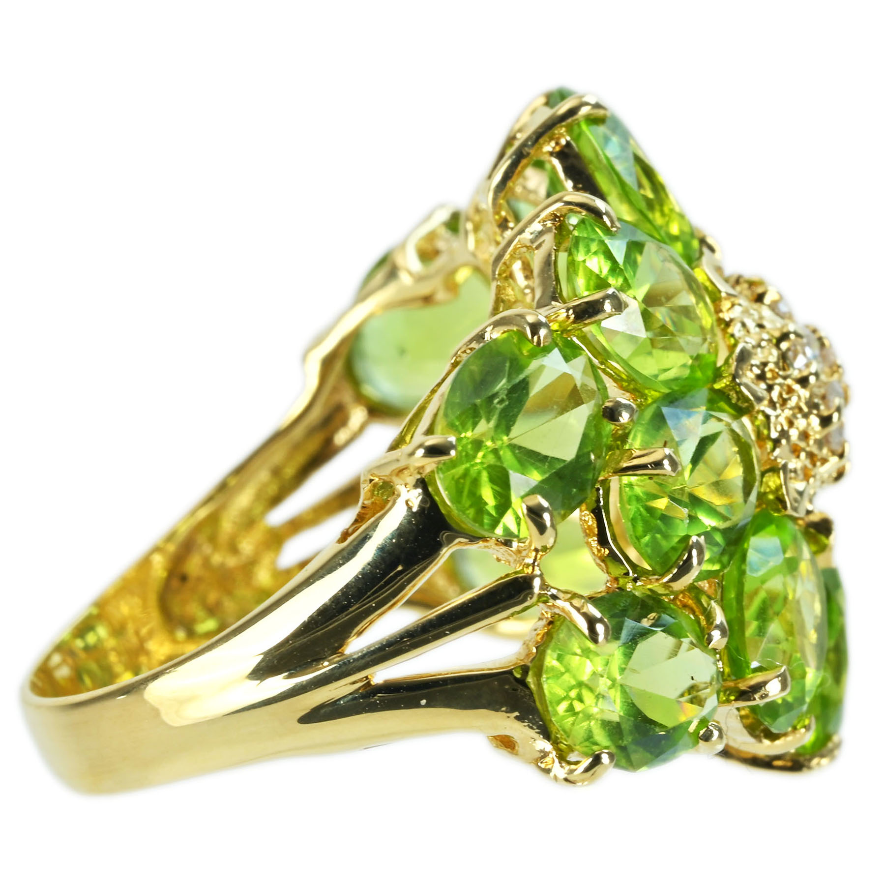 ペリドットリング K18YG D0.22ct - 画像 (4)