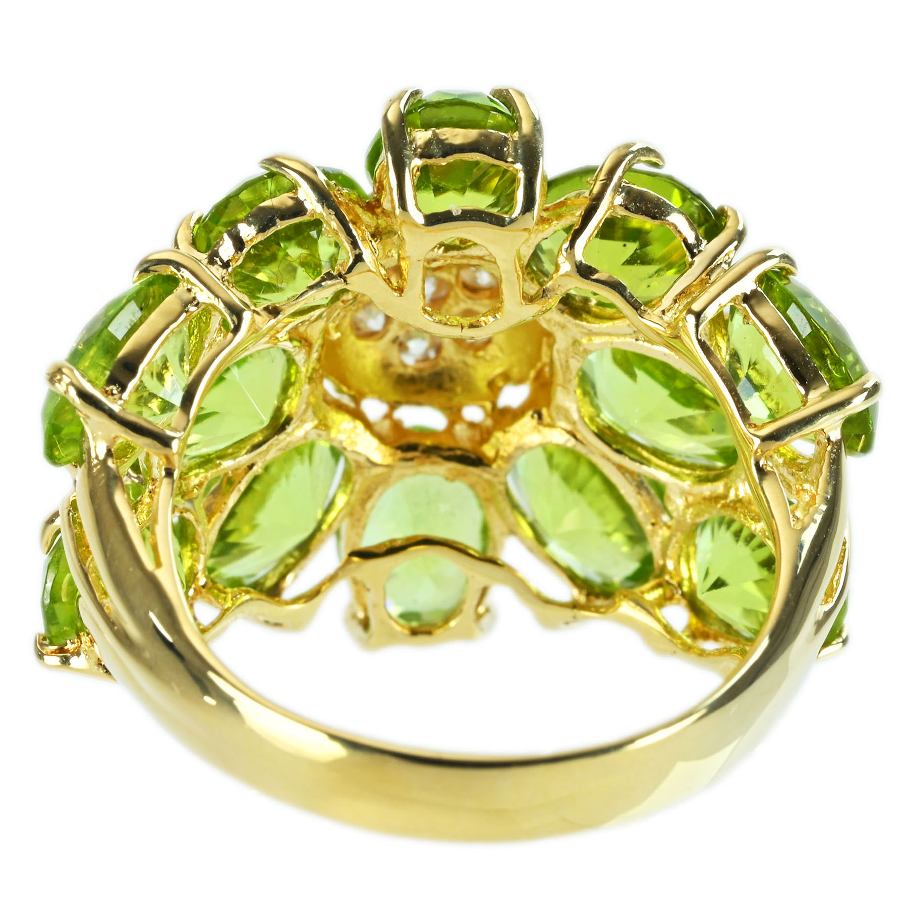 ペリドットリング K18YG D0.22ct - 画像 (5)