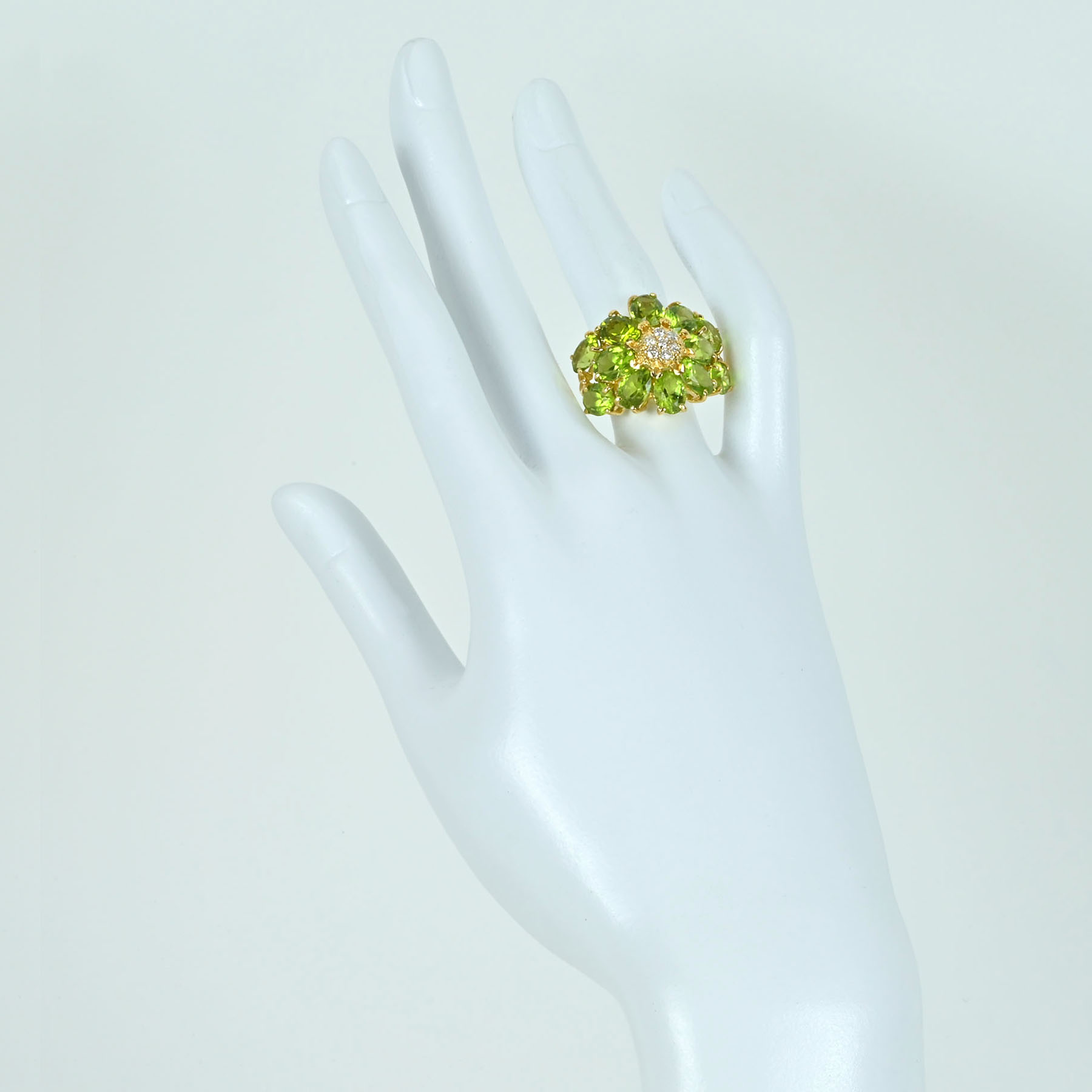 ペリドットリング K18YG D0.22ct - 画像 (6)