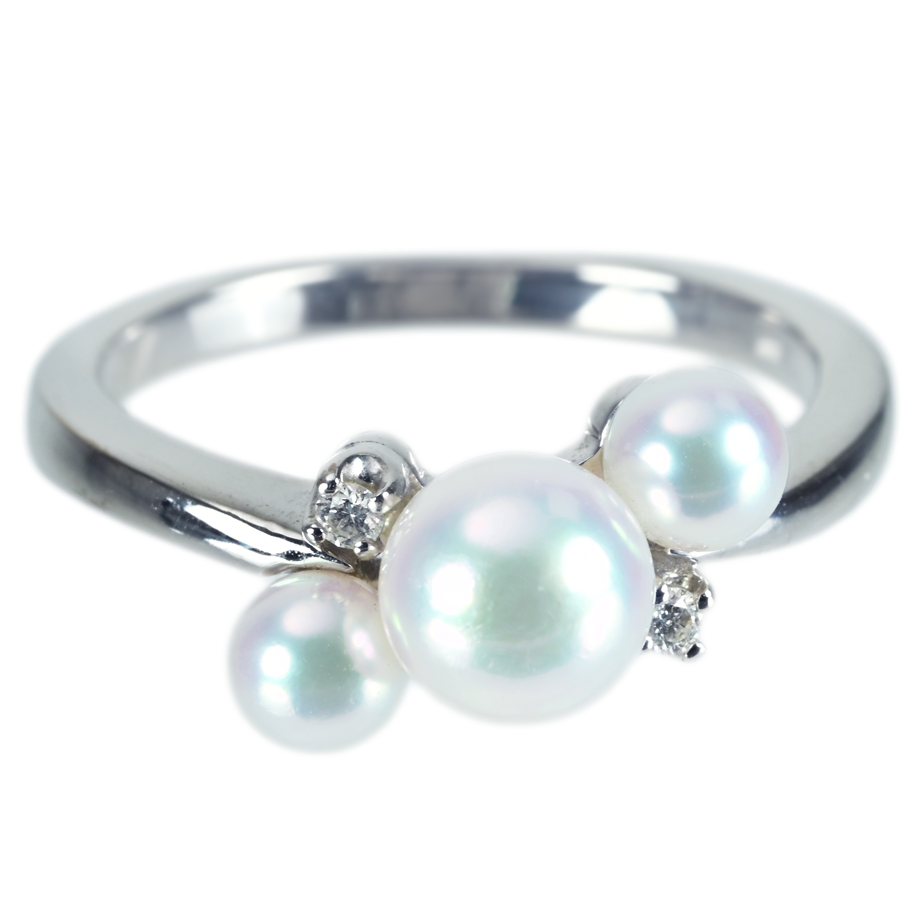 アコヤパールリング "MIKIMOTO" K18WG P4.1-6.2mm - 画像 (2)