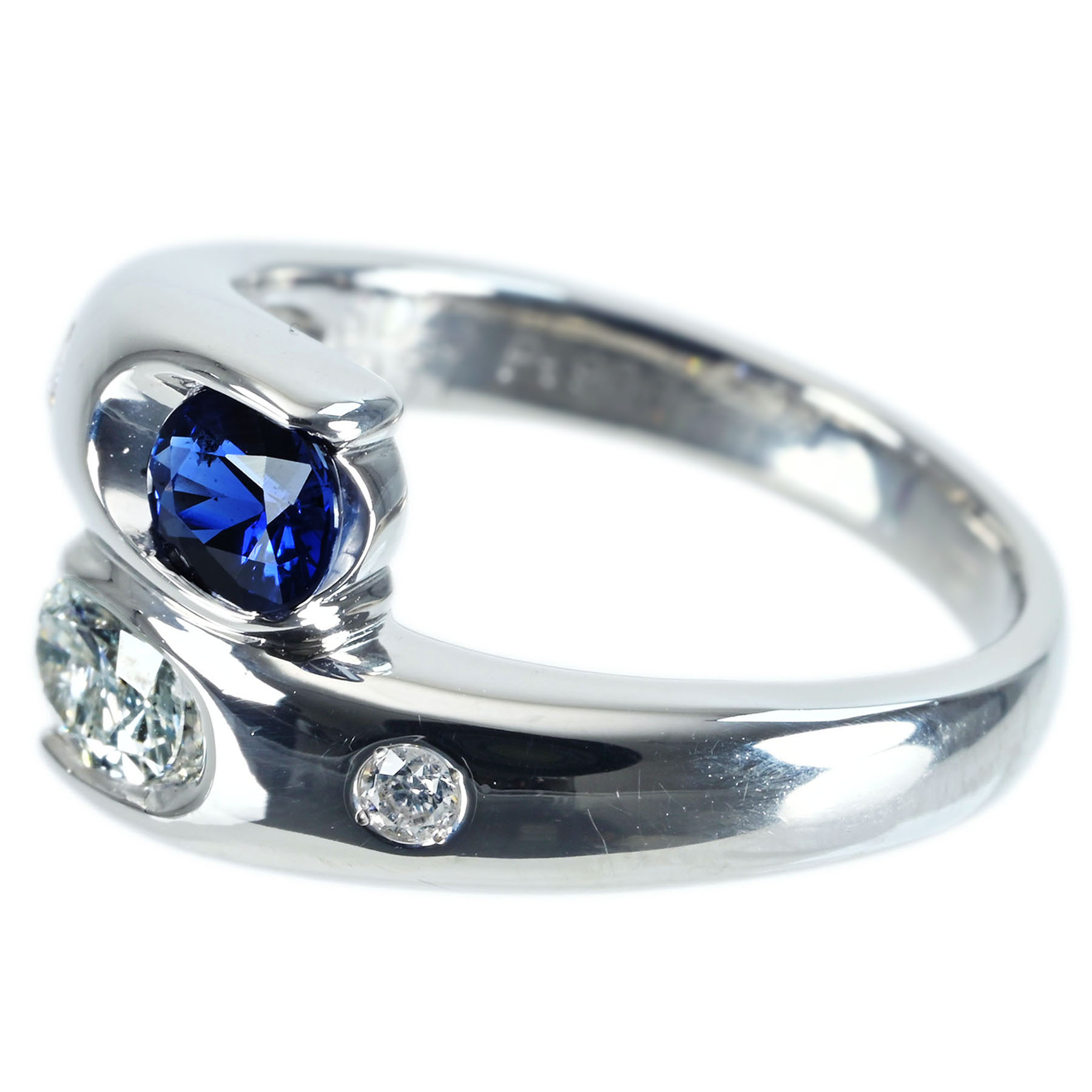 サファイア&ダイヤモンドリング PT900 S0.43ct D0.31ct - 画像 (3)