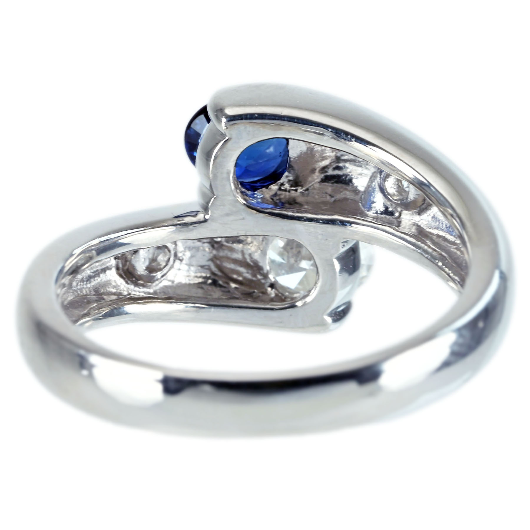 サファイア&ダイヤモンドリング PT900 S0.43ct D0.31ct - 画像 (5)