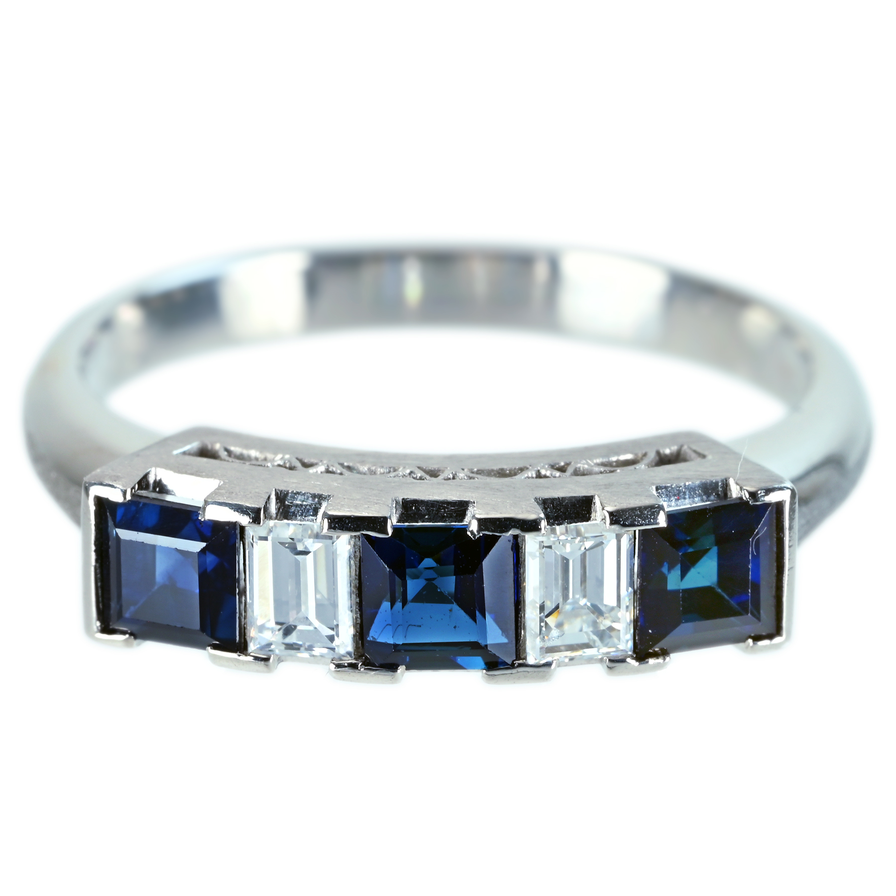 サファイアリング PT900 S0.96ct D0.26ct - 画像 (2)