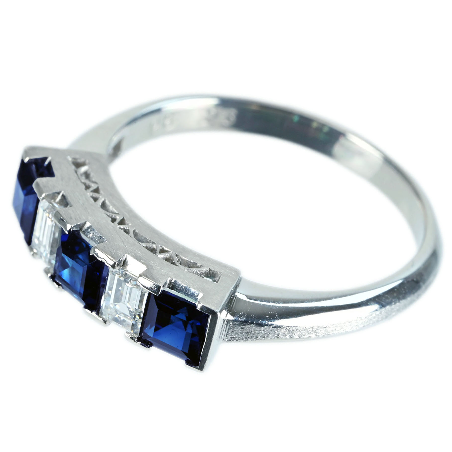 サファイアリング PT900 S0.96ct D0.26ct - 画像 (3)