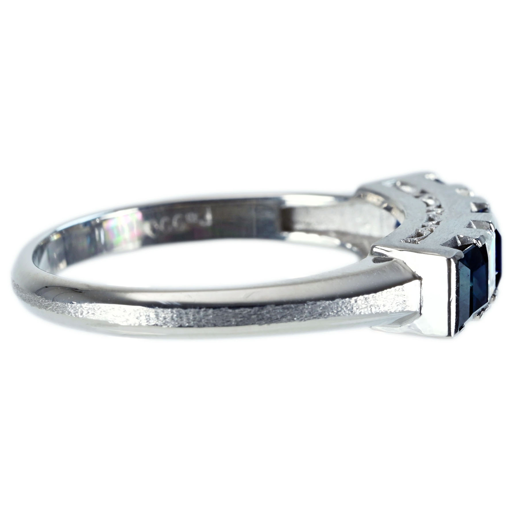 サファイアリング PT900 S0.96ct D0.26ct - 画像 (4)