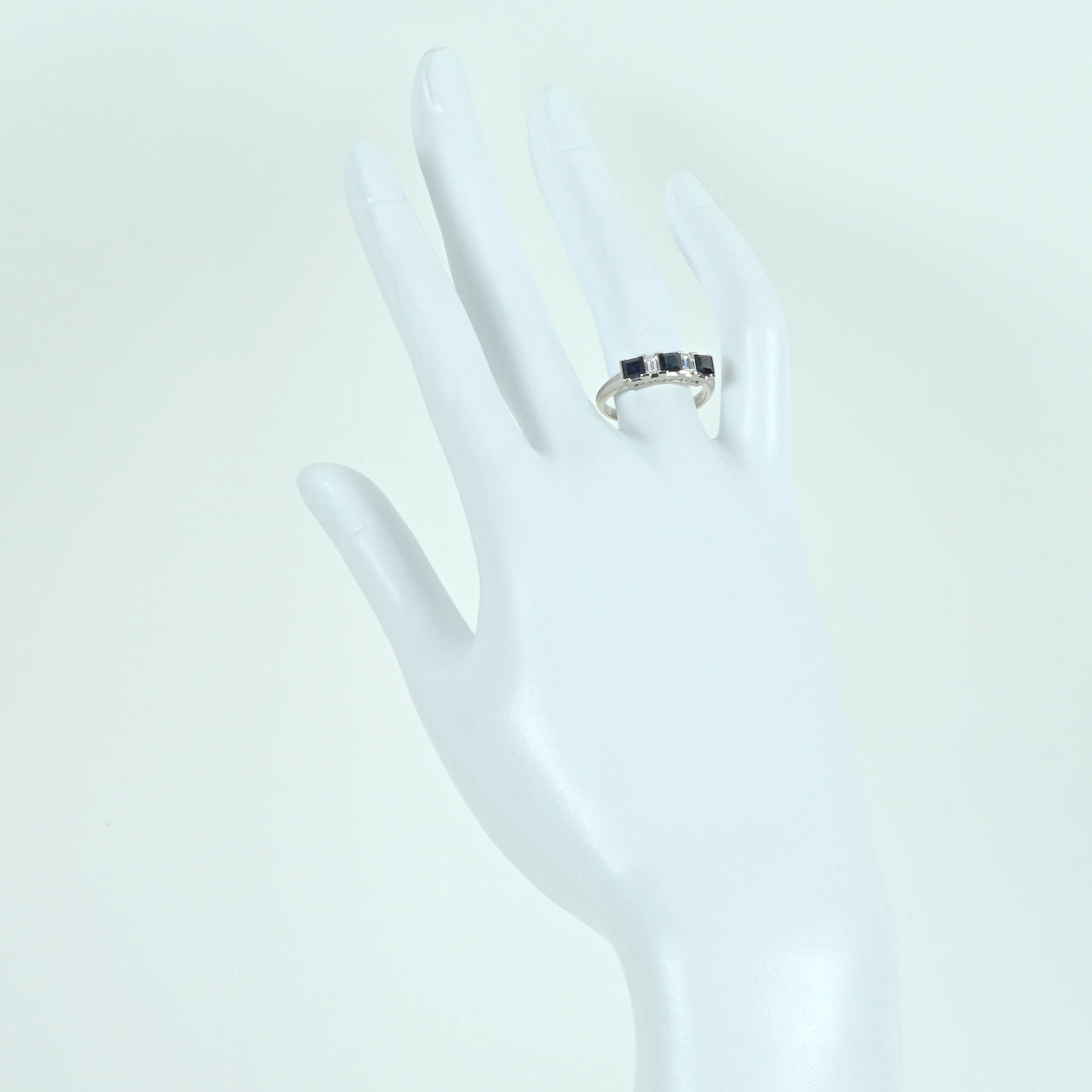 サファイアリング PT900 S0.96ct D0.26ct - 画像 (6)