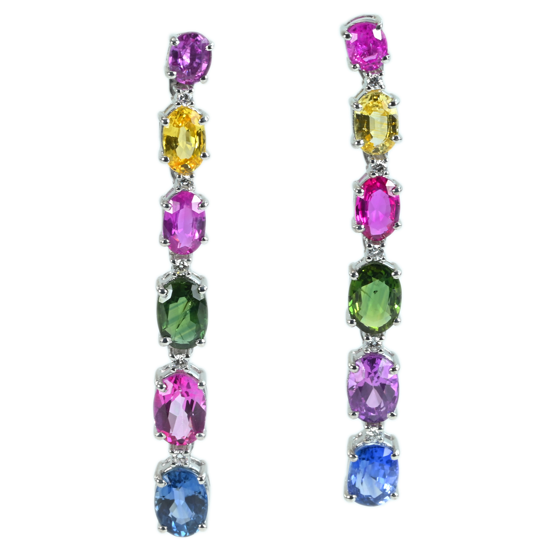 カラーサファイアピアス K18WG CS8.50ct D0.16ct - 画像 (2)