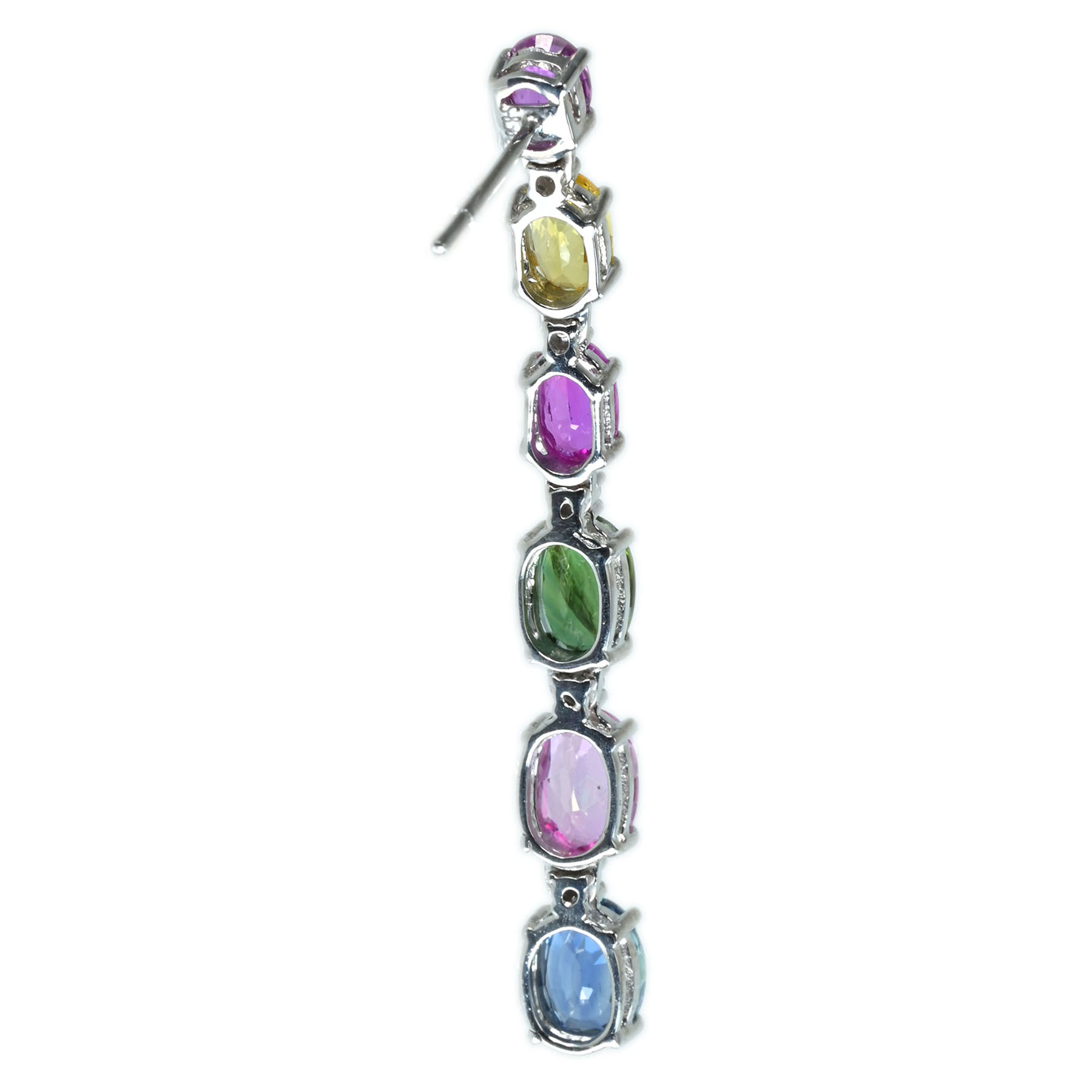 カラーサファイアピアス K18WG CS8.50ct D0.16ct - 画像 (3)