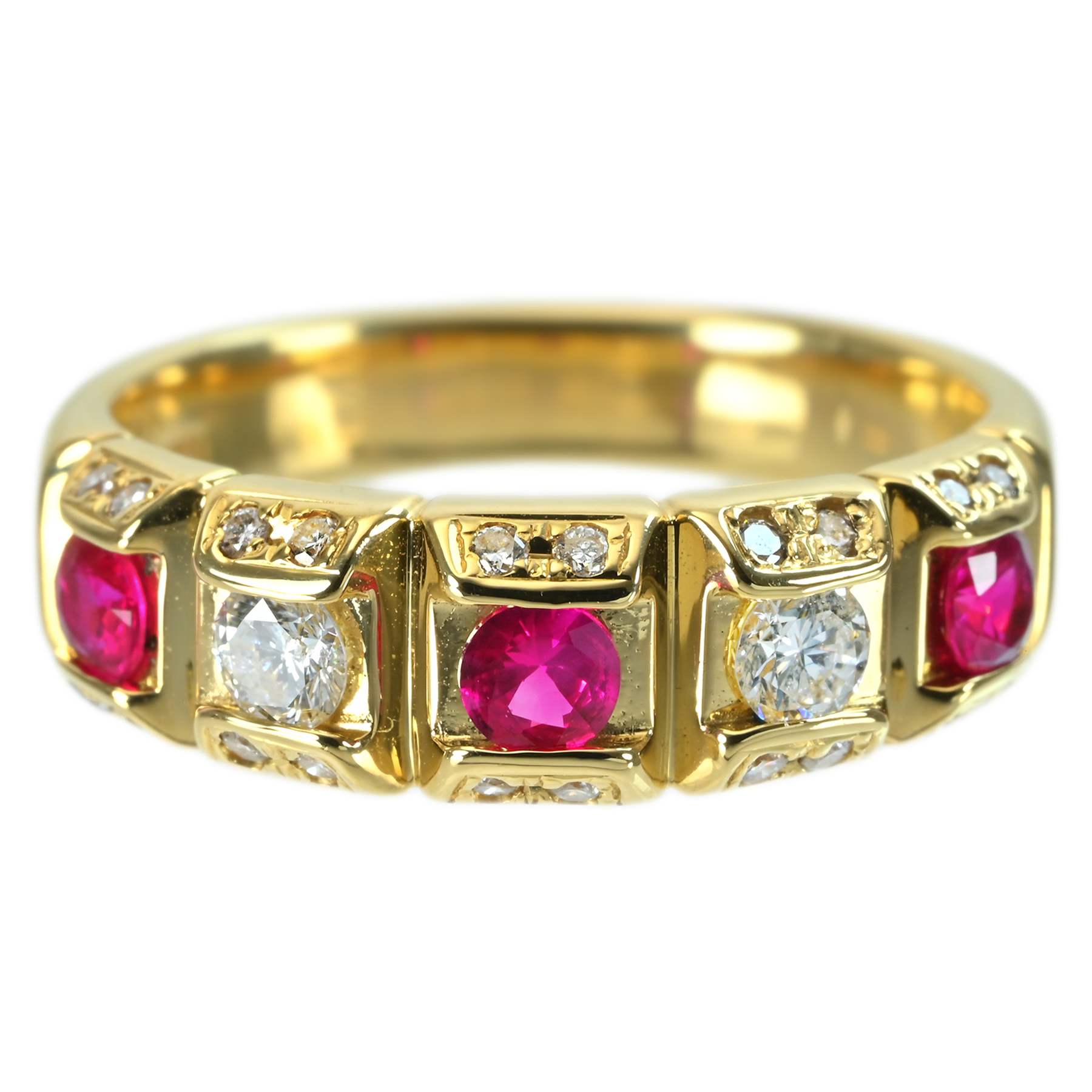 ルビー&ダイヤモンドリング K18YG R0.37ct D0.32ct - 画像 (2)