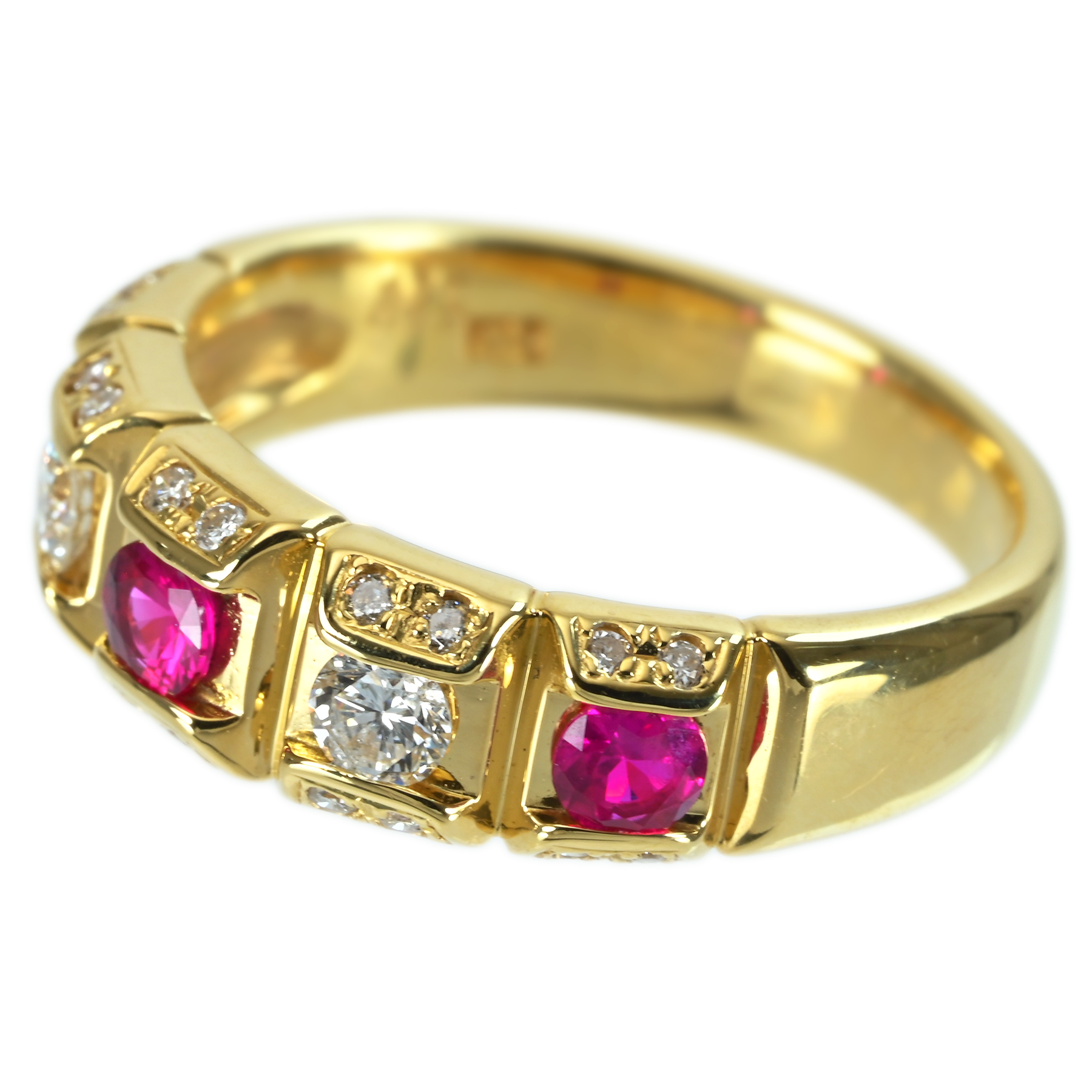 ルビー&ダイヤモンドリング K18YG R0.37ct D0.32ct - 画像 (3)