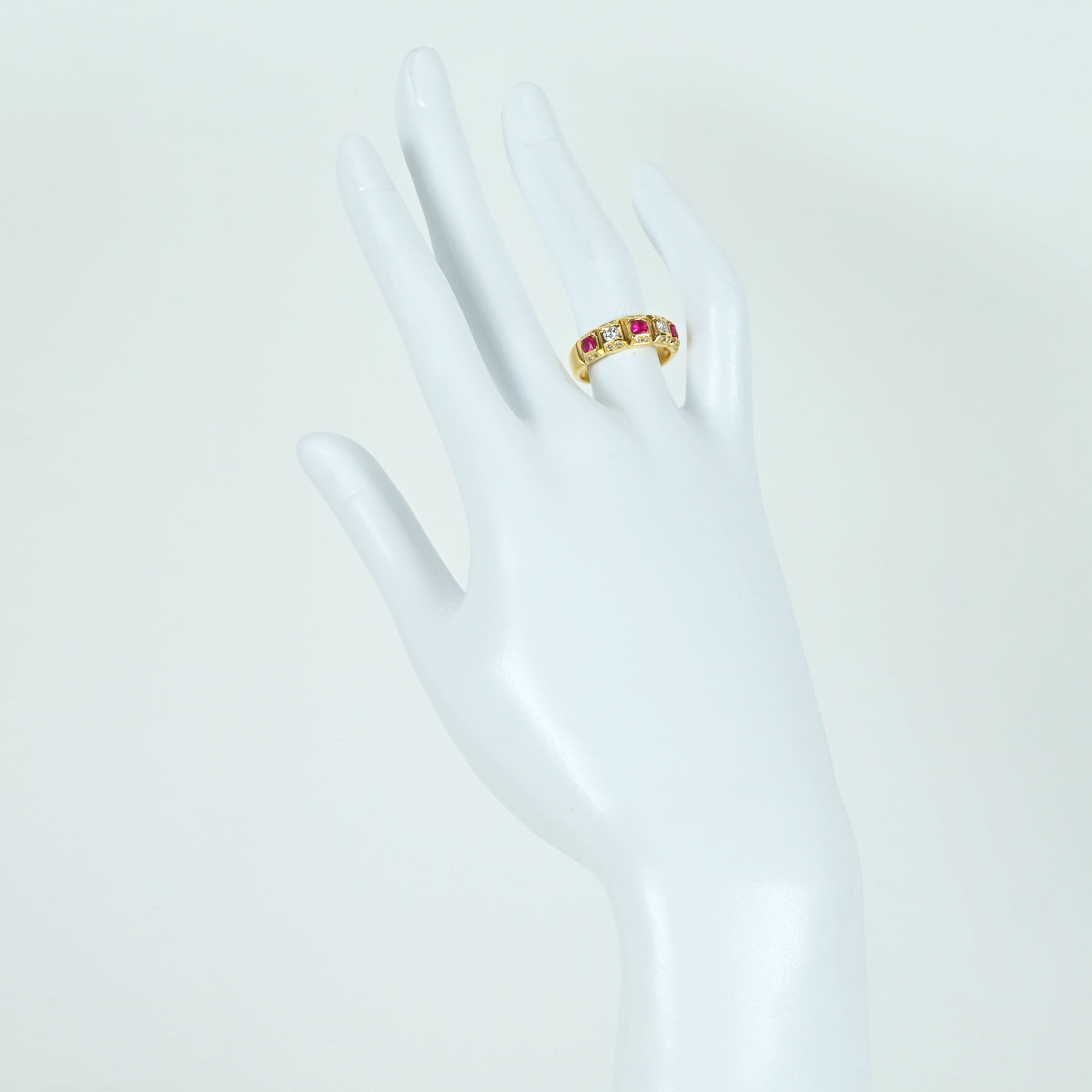 ルビー&ダイヤモンドリング K18YG R0.37ct D0.32ct - 画像 (6)