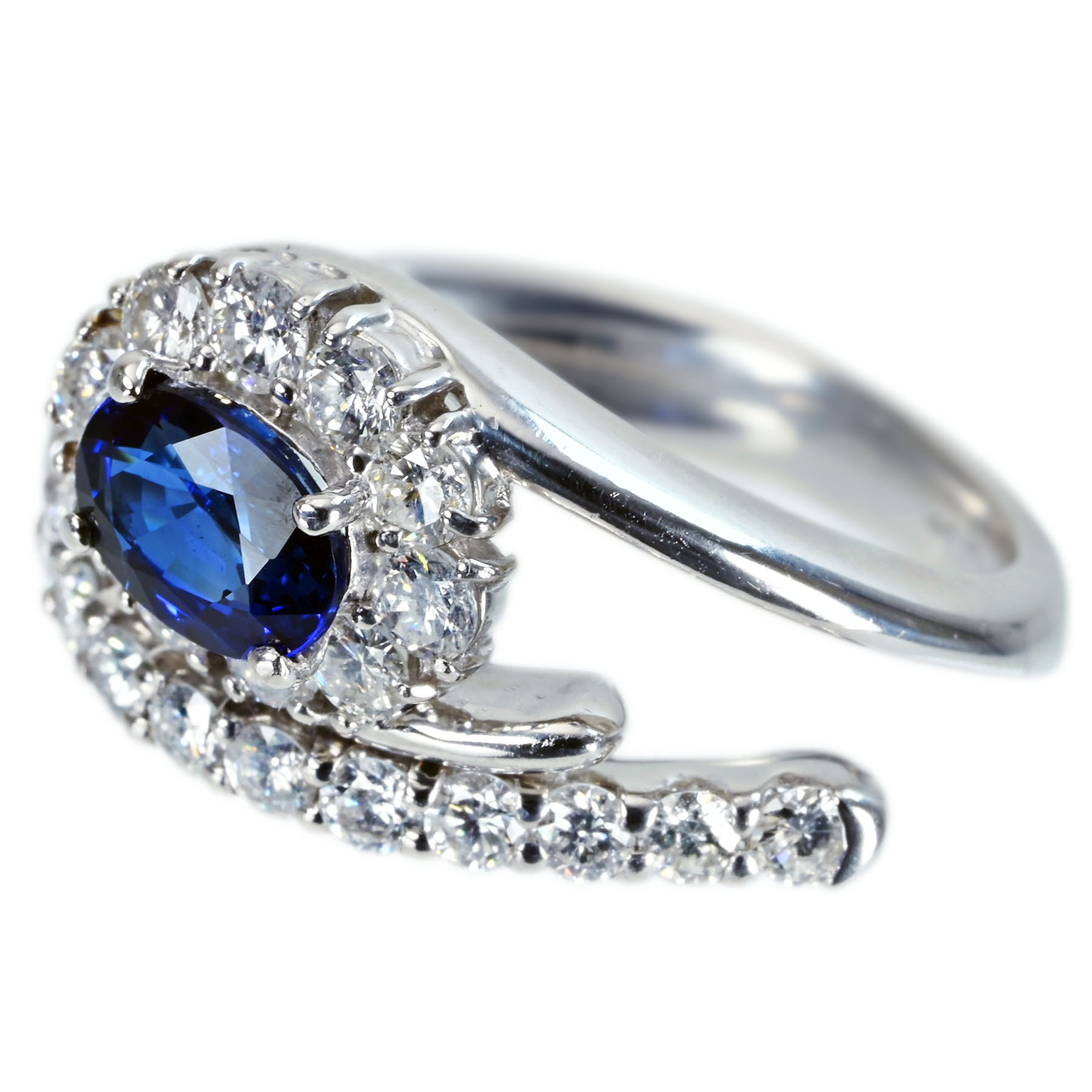 サファイアリング PT900 S1.178ct D1.10ct - 画像 (3)