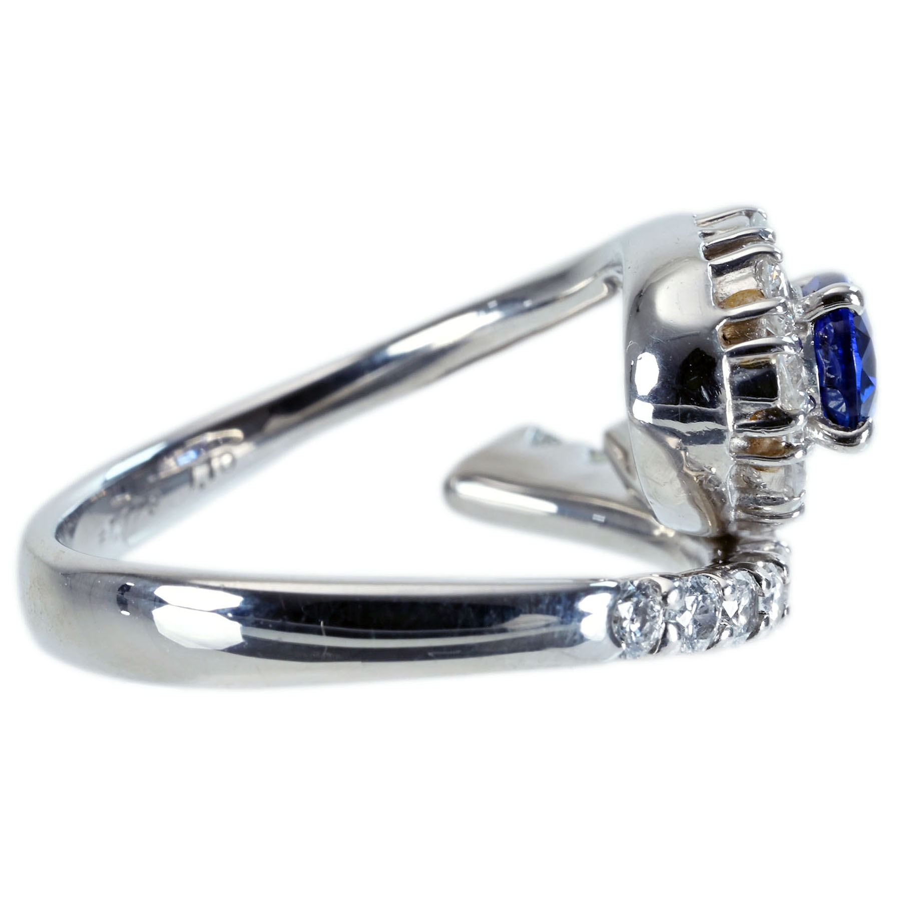 サファイアリング PT900 S1.178ct D1.10ct - 画像 (4)
