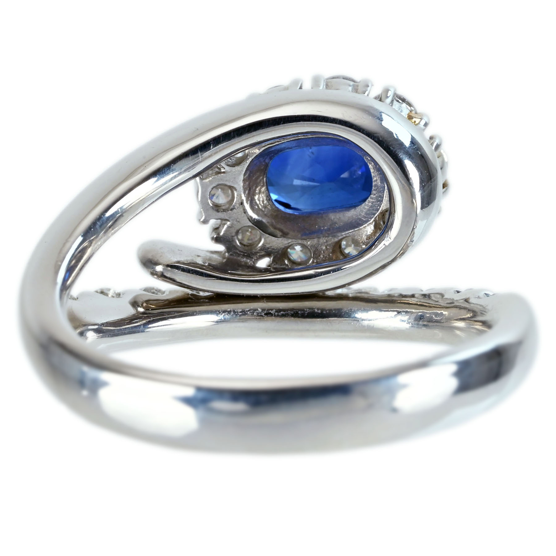 サファイアリング PT900 S1.178ct D1.10ct - 画像 (5)