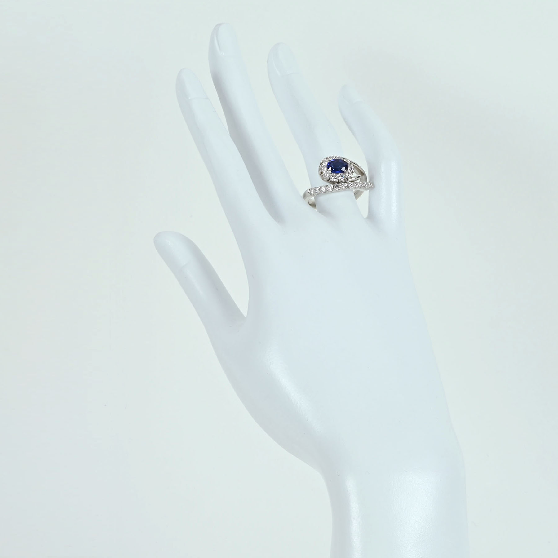 サファイアリング PT900 S1.178ct D1.10ct - 画像 (6)