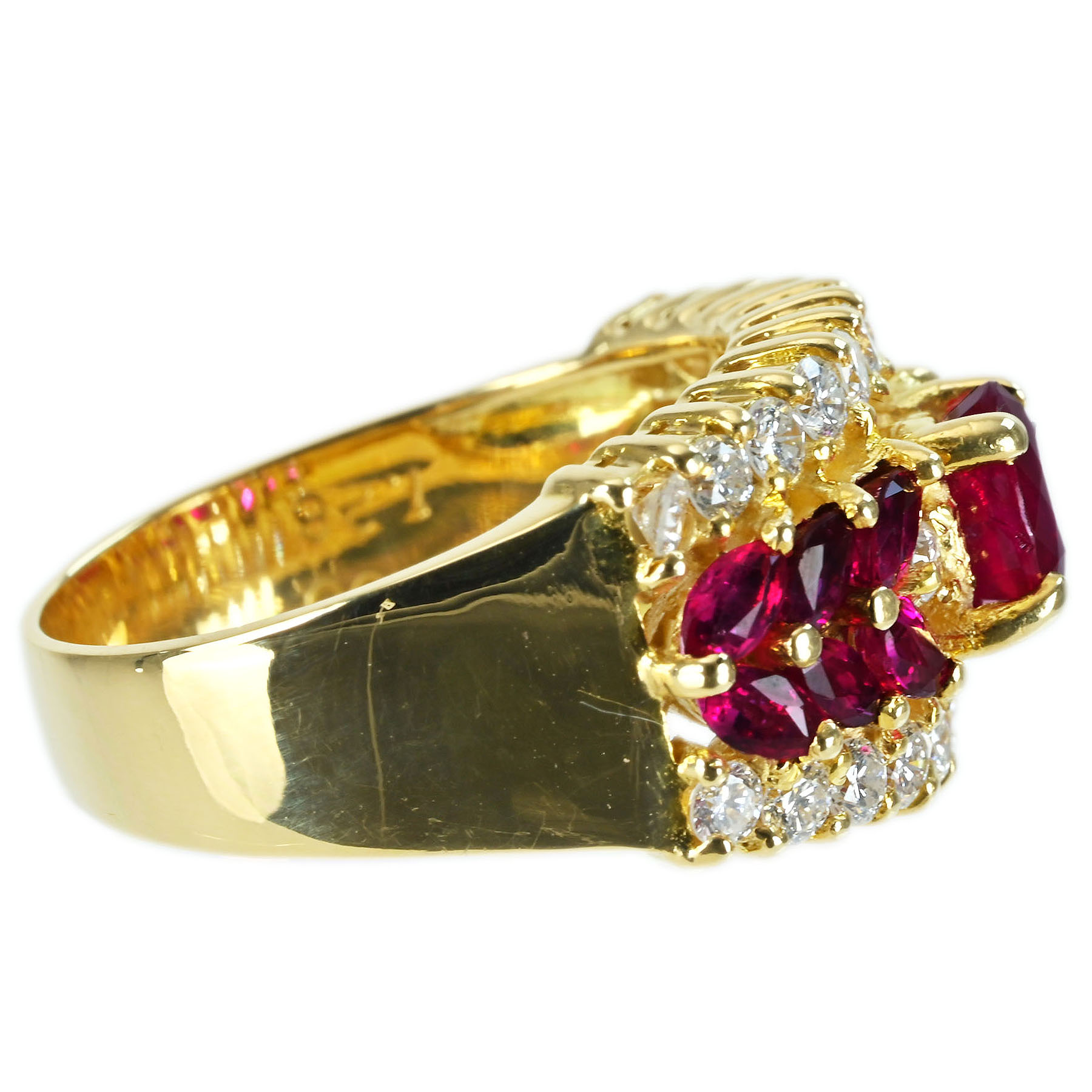 ルビーリング K18YG R1.08ct R1.28ct D0.80ct - 画像 (4)