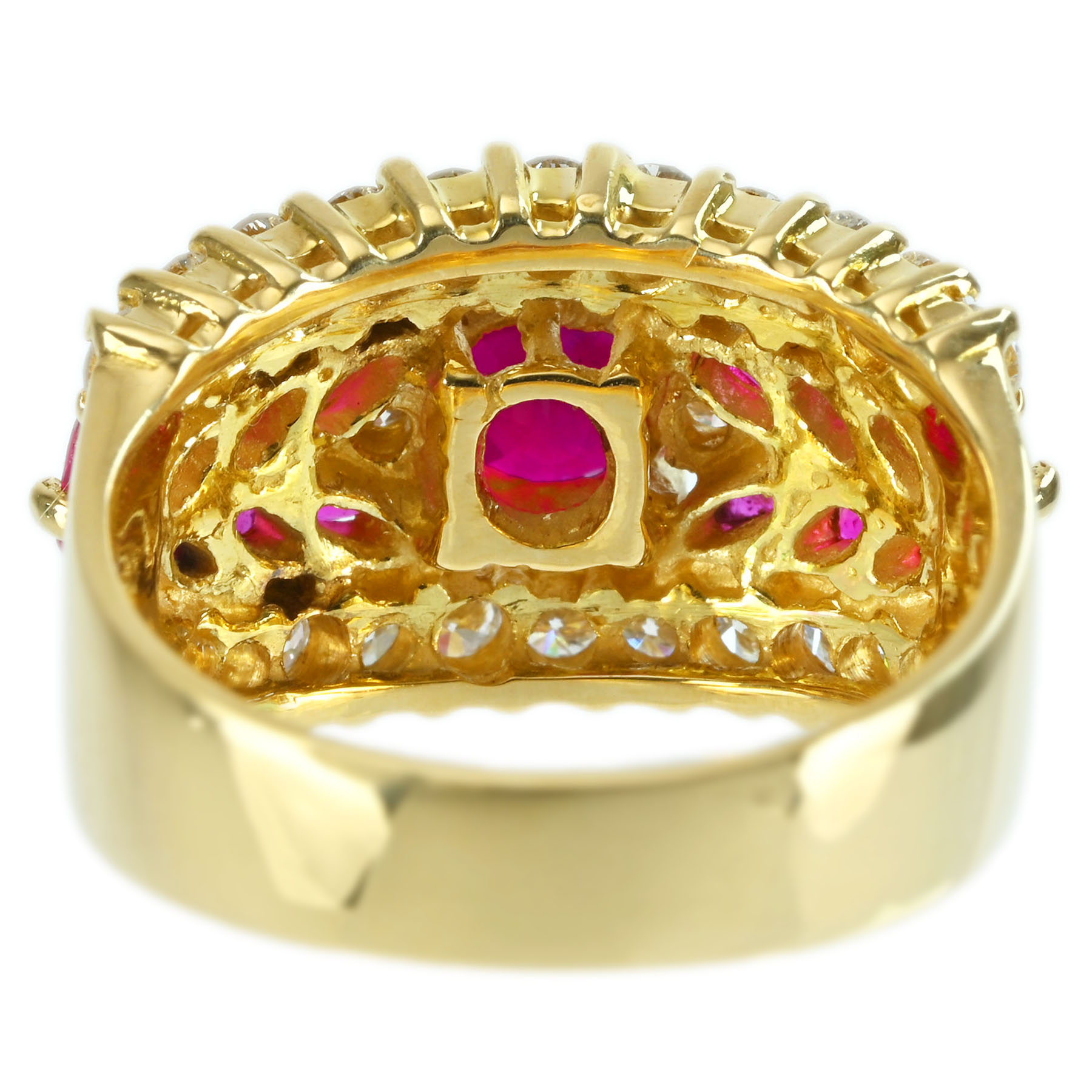 ルビーリング K18YG R1.08ct R1.28ct D0.80ct - 画像 (5)